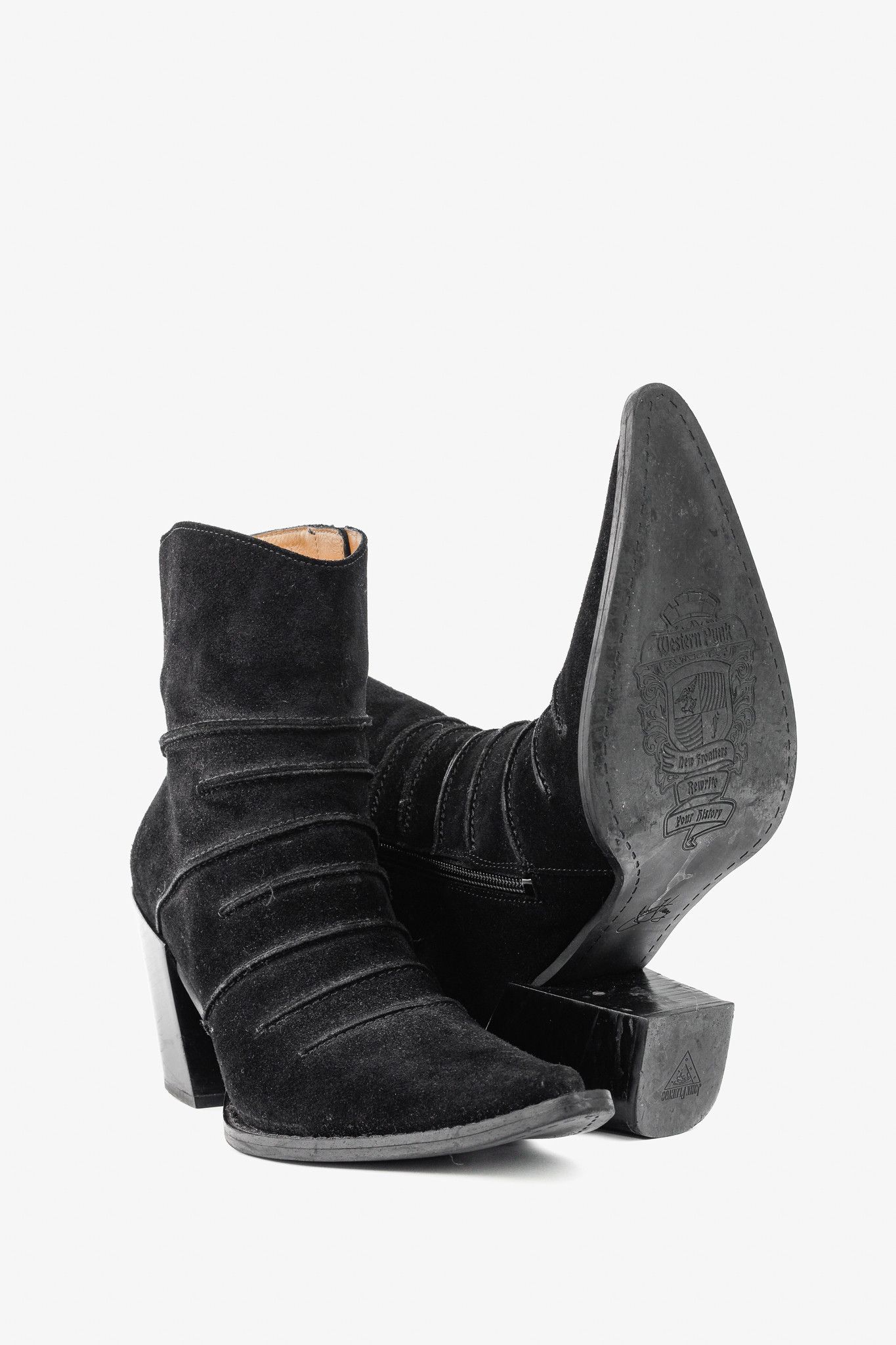 John Fluevog John Fluevog Dolores Black Outseamed Ankle Boots Size US 8.5 / IT 38.5 - 4 Thumbnail