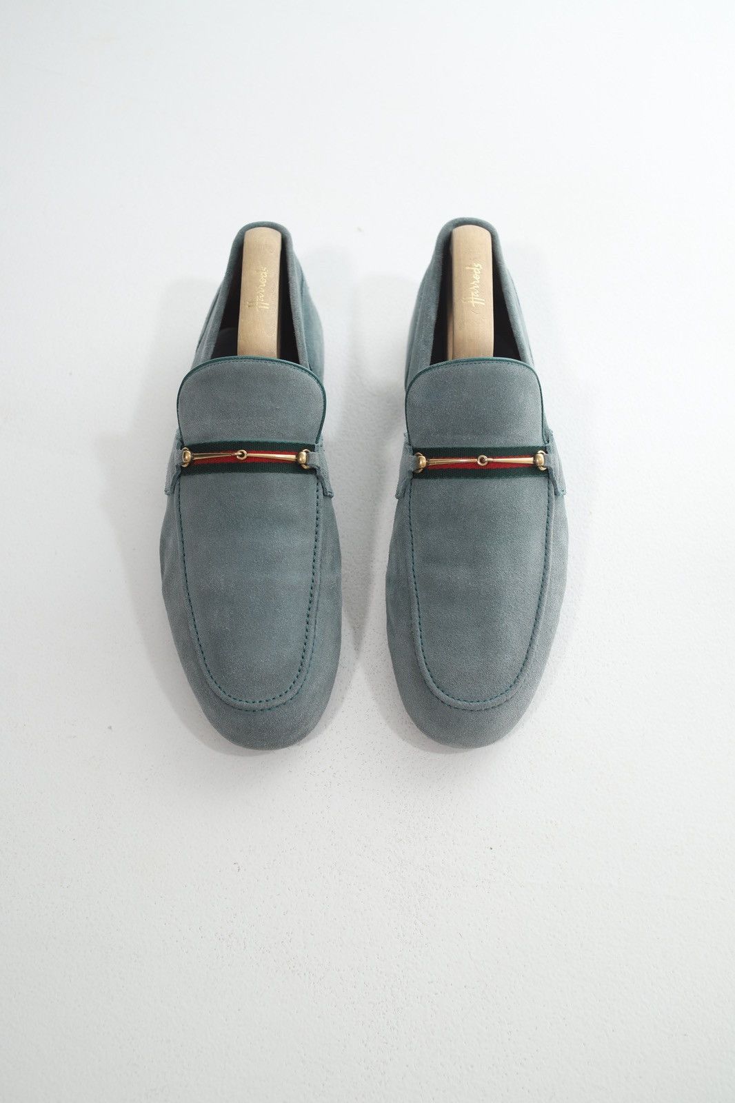 Gucci GUCCI Loafers Suede Slip Ons Shoes HORSEBIT Web Stripe Blue Size US 9.5 / EU 42-43 - 3 Thumbnail