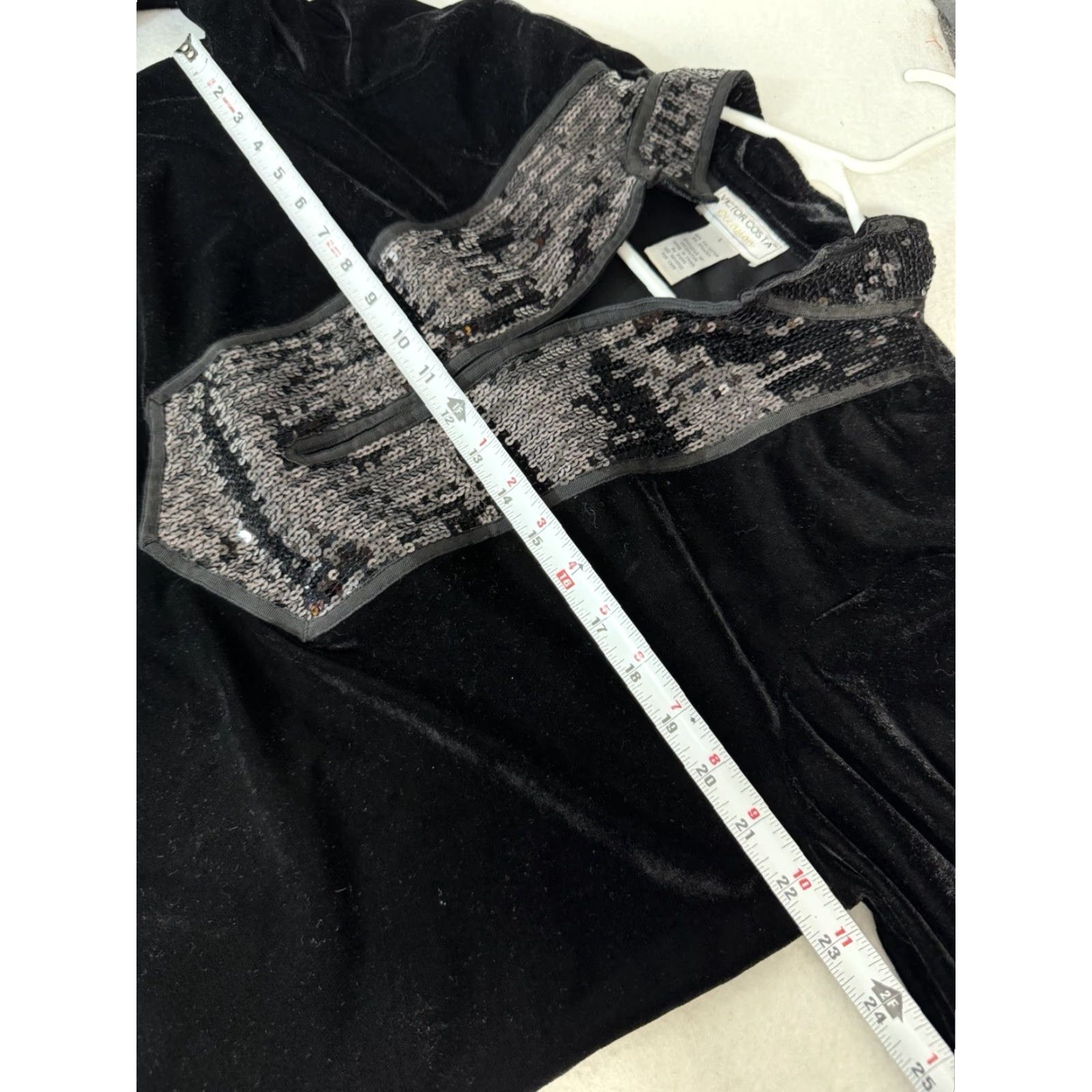 Vintage Victor Costa Black Velvet Sequin Tunic Top L Black Adult Womens Tunic Velvet Sequin Gothic Size L / US 10 / IT 46 - 5 Thumbnail