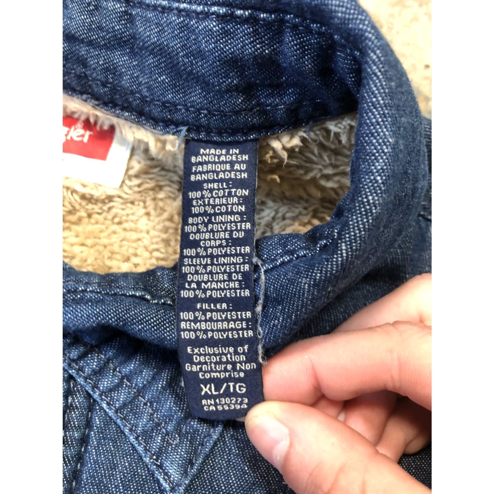 Wrangler VINTAGE Wrangler Jacket Mens XL Blue Sherpa Lined Denim Button Up Western Workwear Cozy Size US XL / EU 56 / 4 - 7 Thumbnail