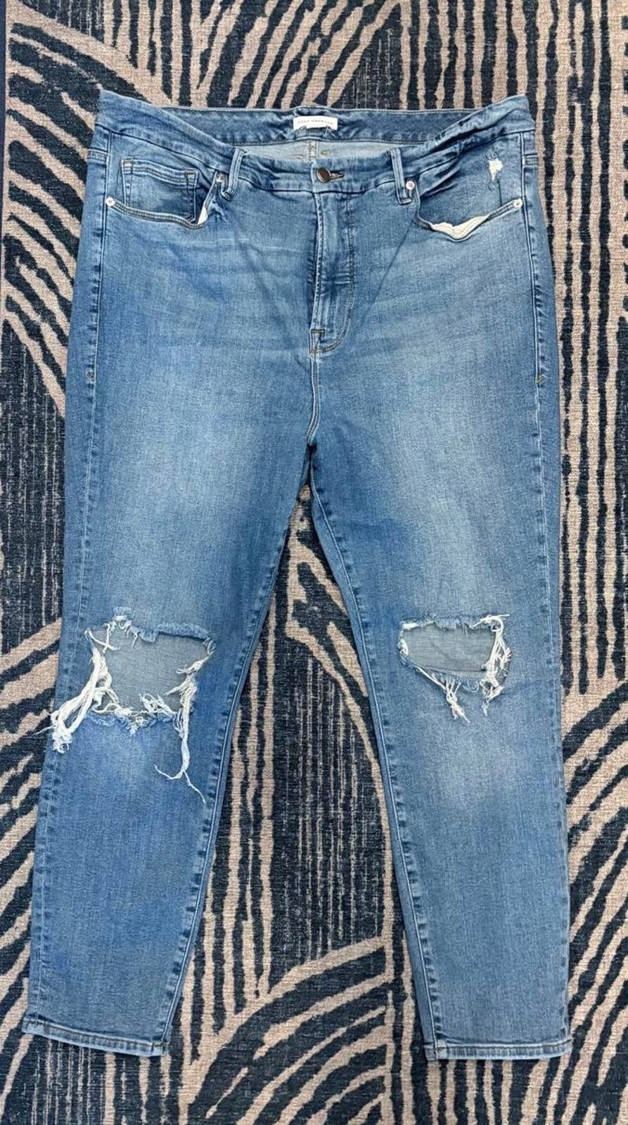 Other Good American Light Blue Distressed Skinny Jeans Size 28" / US 6 / IT 42 - 1 Thumbnail