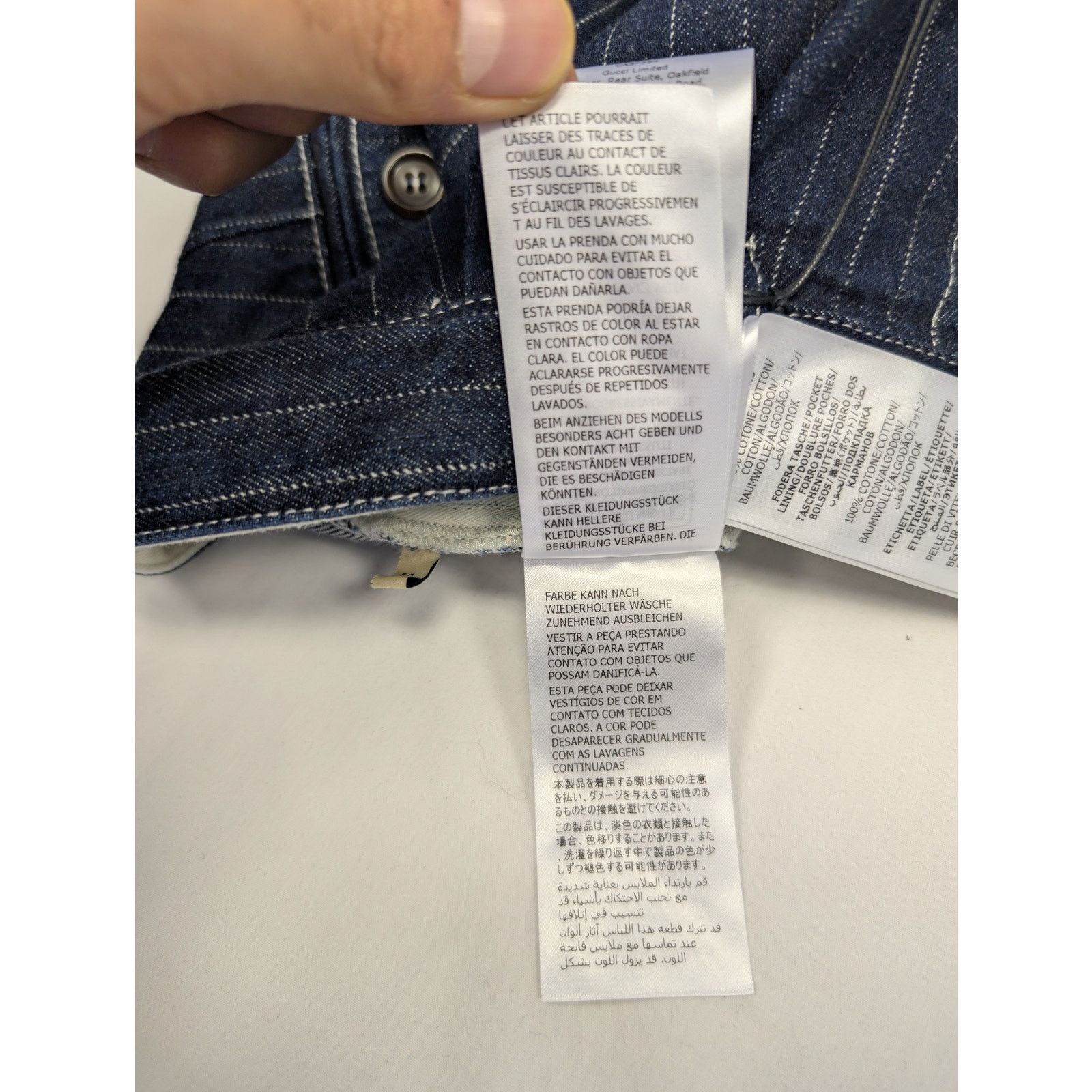 Gucci o1rshd1 Bermuda Eco Washed Striped Cotton Short in Dark Blue Size US 34 / EU 50 - 19 Thumbnail