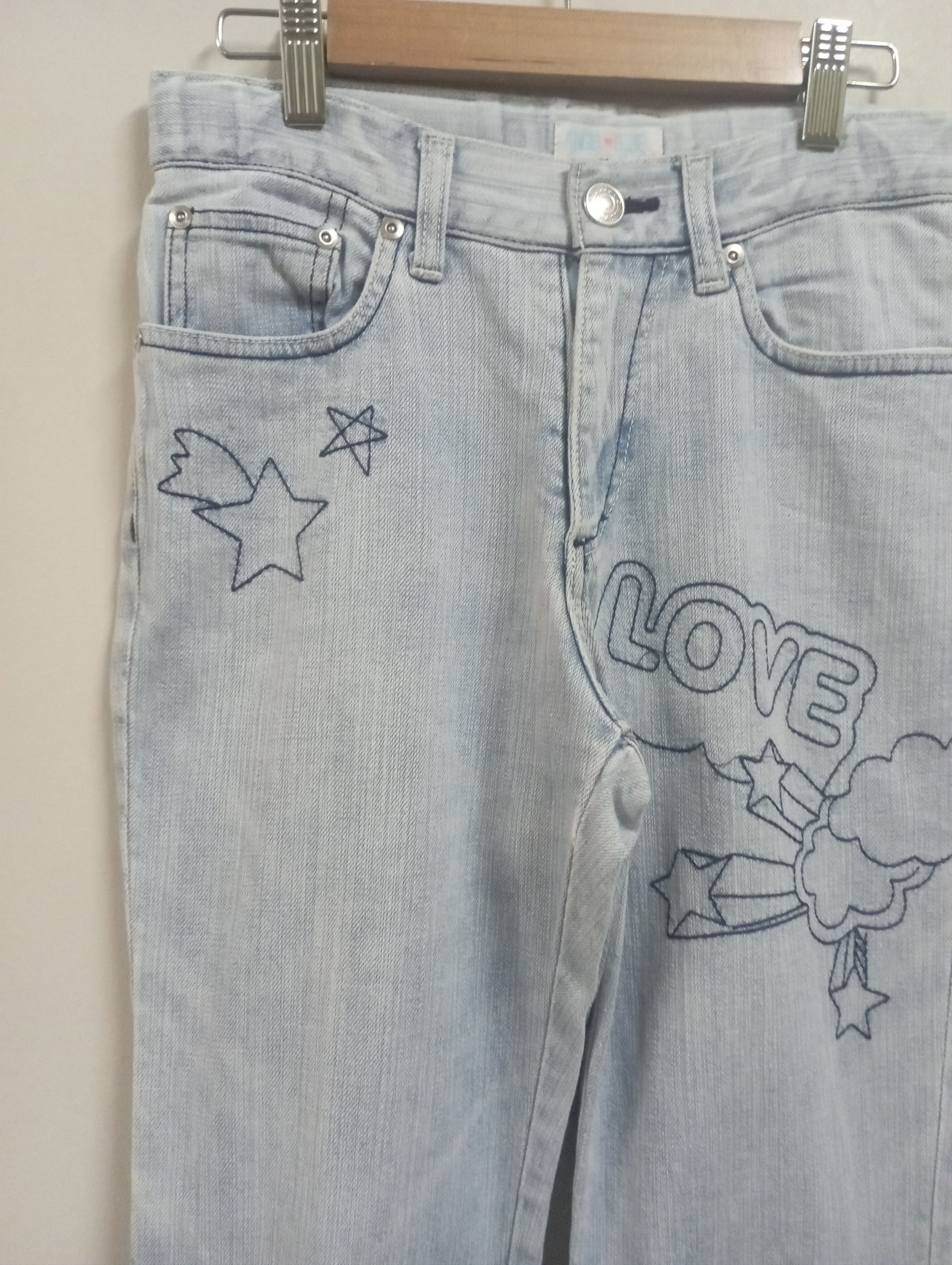 Angel Blue Vintage Embroidered Pop & Cute Angel Blue Jeans Size US 28 / EU 44 - 6 Thumbnail