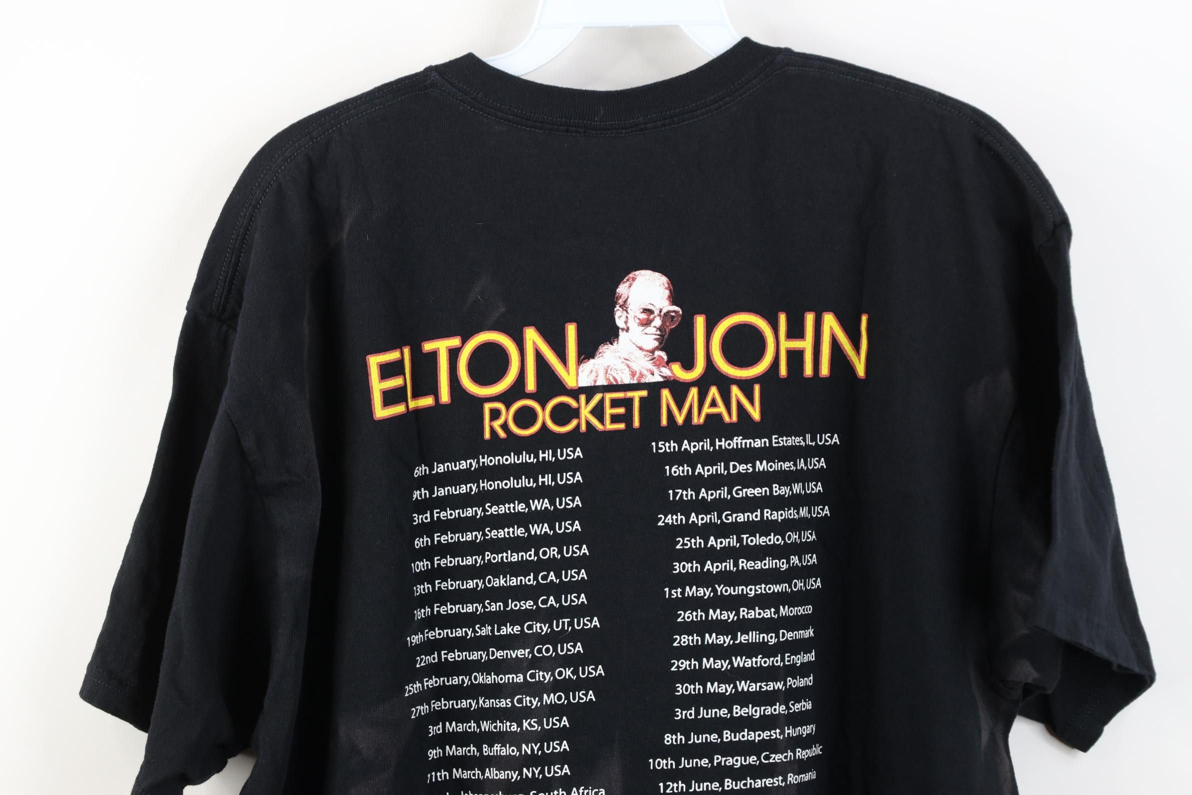 Vintage Y2K 2010 Tour Rocket Man Elton John Band T-Shirt Cotton Size US XL / EU 56 / 4 - 15 Thumbnail