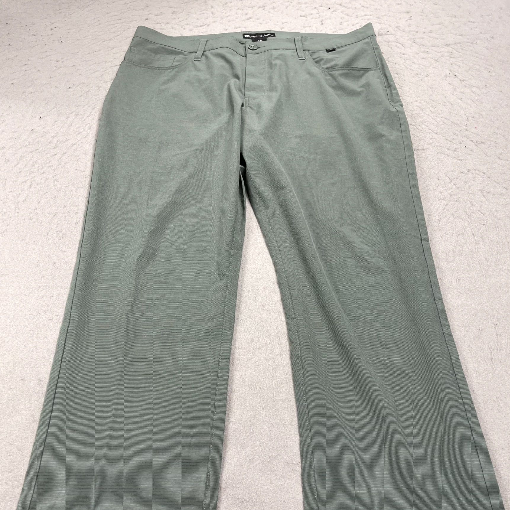 TravisMathew Travis Mathew Golf Pants Mens 38x33 Green Chino Flat Front 5-Pocket Regular Stretch Lightweight Casual Summer Spring Fall Size US 38 / EU 54 - 3 Thumbnail