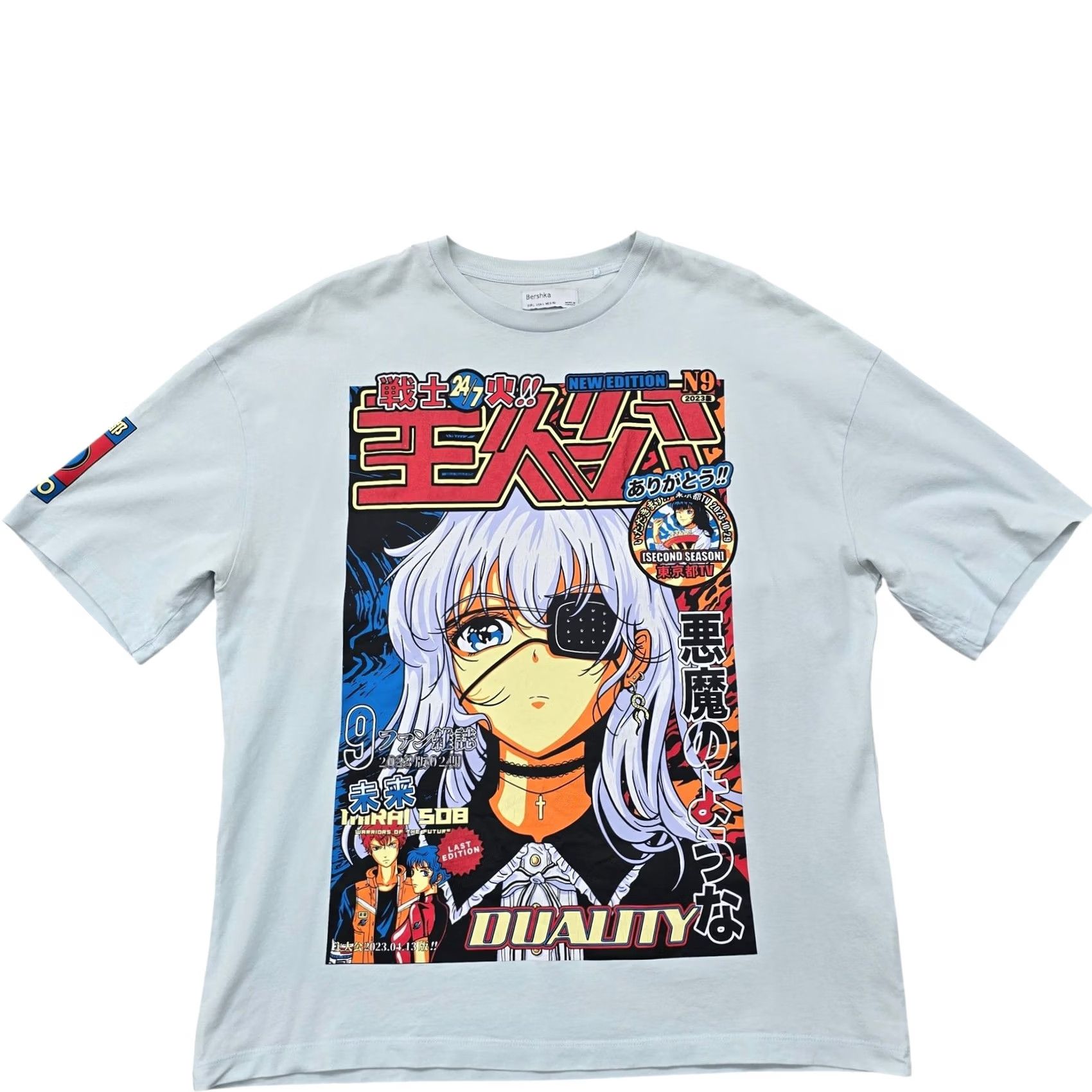 Bershka Bershka Men’s Light Blue Anime Graphic T-Shirt Size L Size US L / EU 52-54 / 3 - 2 Thumbnail