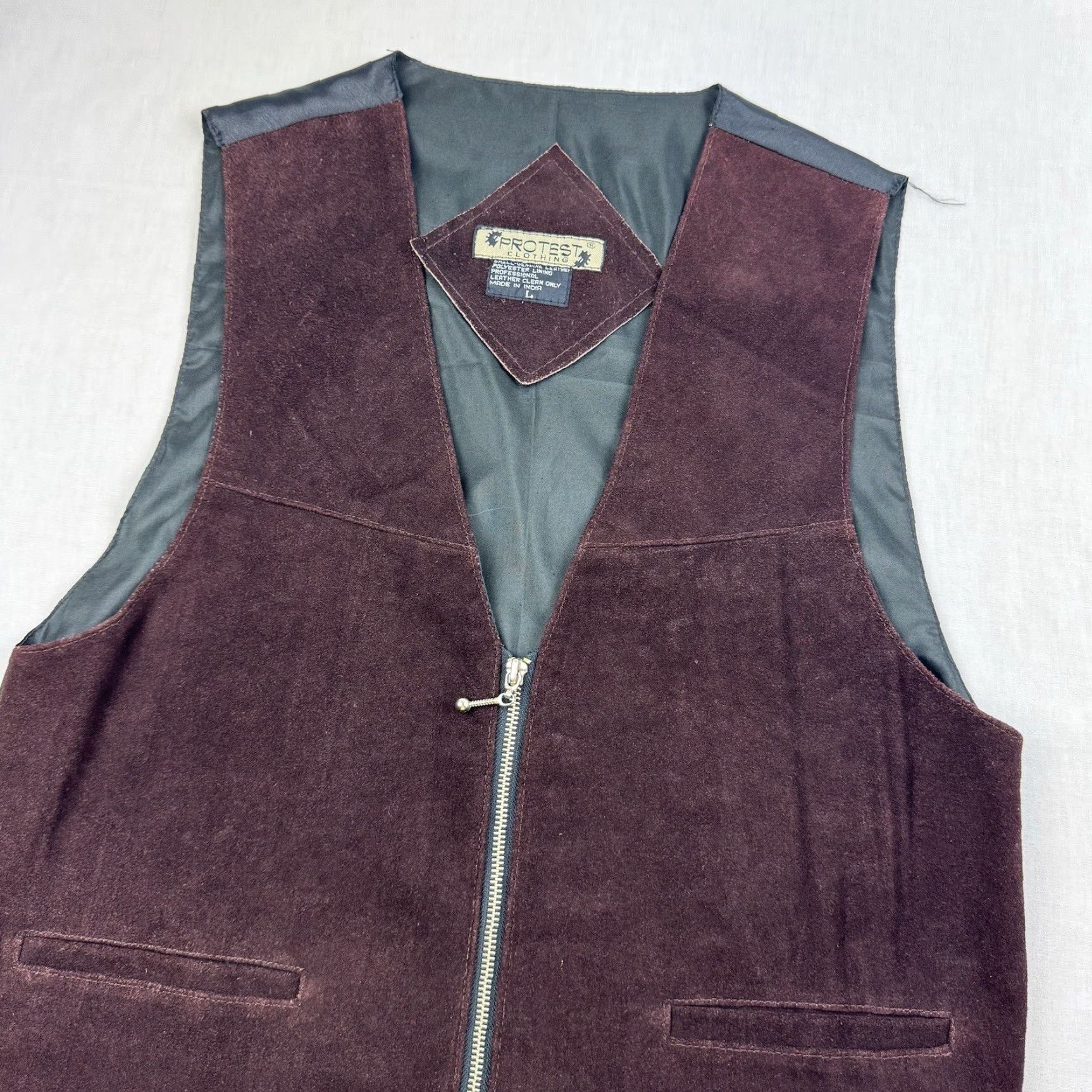 Vintage VINTAGE Protest Leather Vest Womens Large Brown Classic Hipster 90s Size L / US 10 / IT 46 - 2 Thumbnail