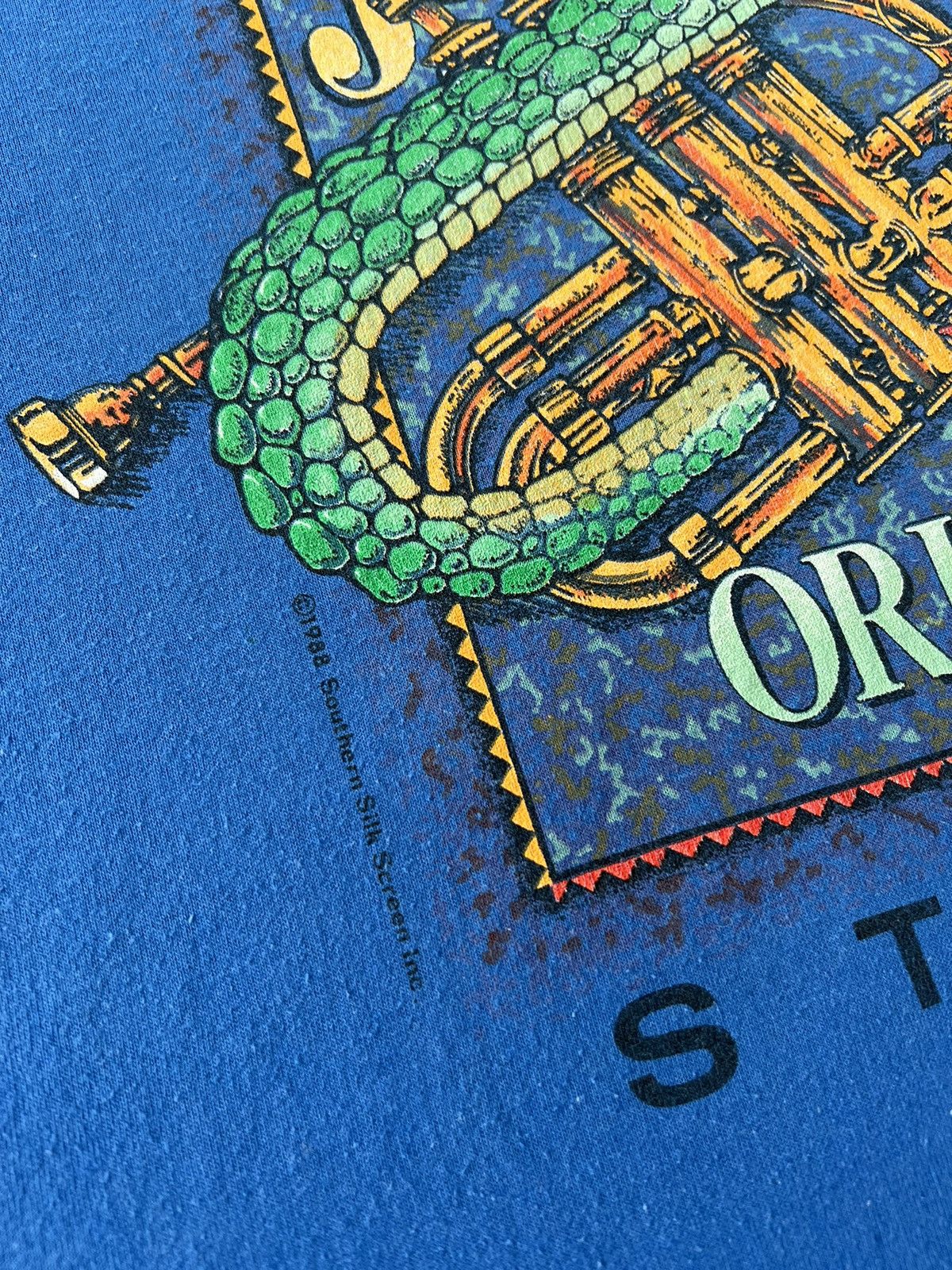 Vintage Vintage 1988 New Orleans Jazz USA Crocodile Blue T-shirt Size US L / EU 52-54 / 3 - 7 Thumbnail