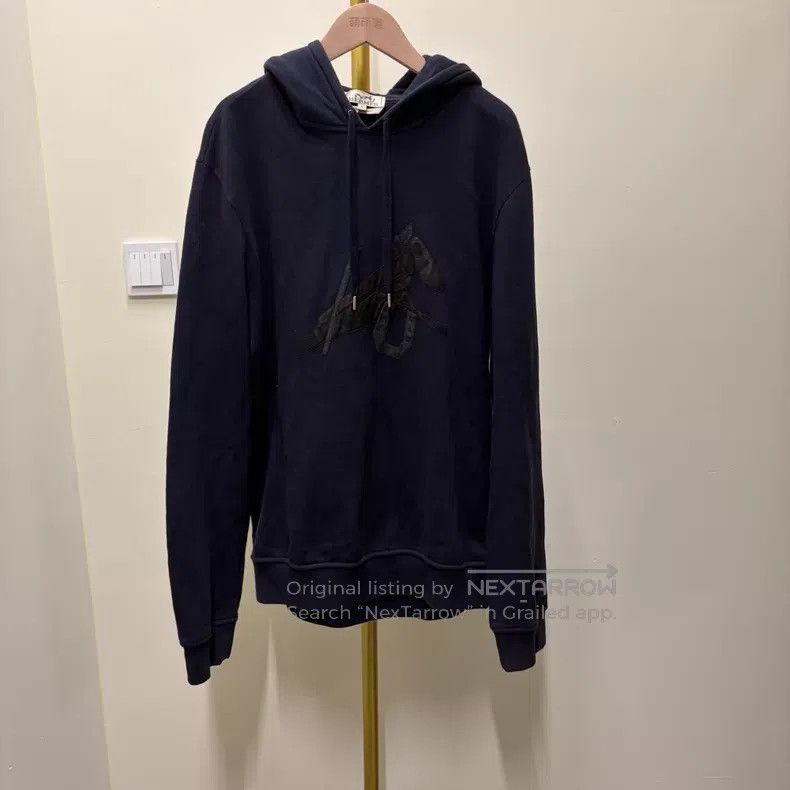 Hermes Hermes Navy blue leather horse head hooded sweater Size US L / EU 52-54 / 3 - 1 Thumbnail