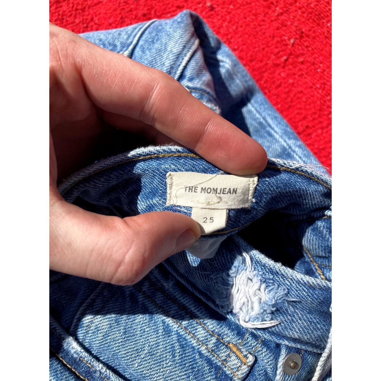 Madewell Madewell Jeans Womens Size 25 Blue Mom High Rise Straight Denim 100% Cotton Inseam 26in Regular Women Type Jeans Size 42" / US 20 - 7 Thumbnail