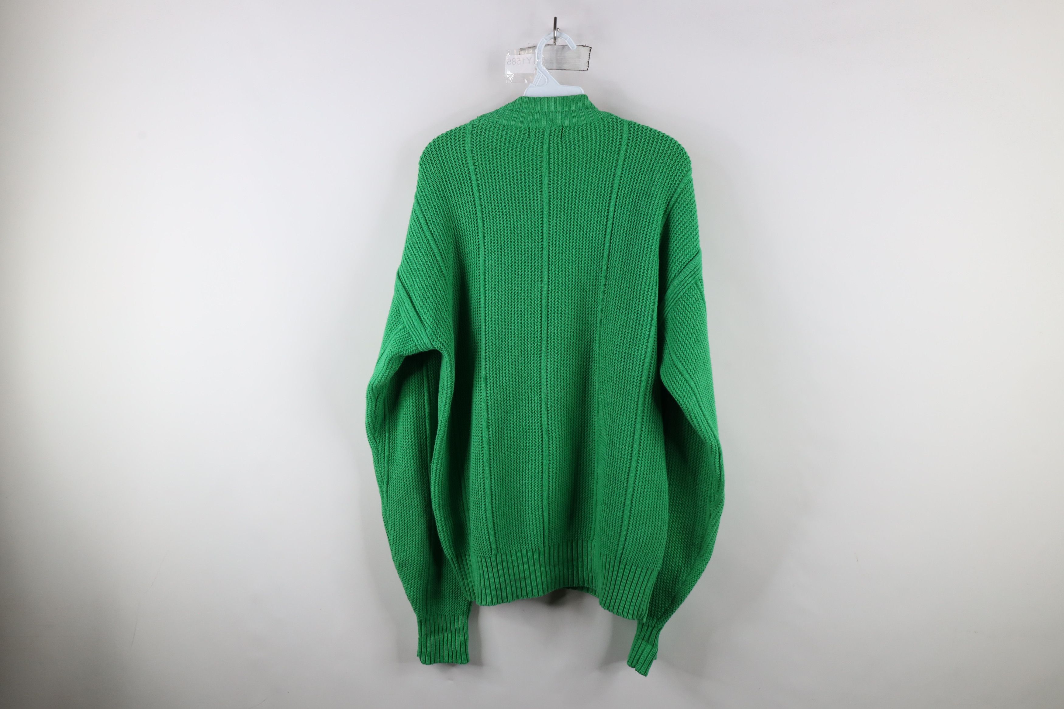 Vintage Vintage 90s Streetwear Heavyweight Cotton Knit Sweater Green Size US M / EU 48-50 / 2 - 12 Thumbnail