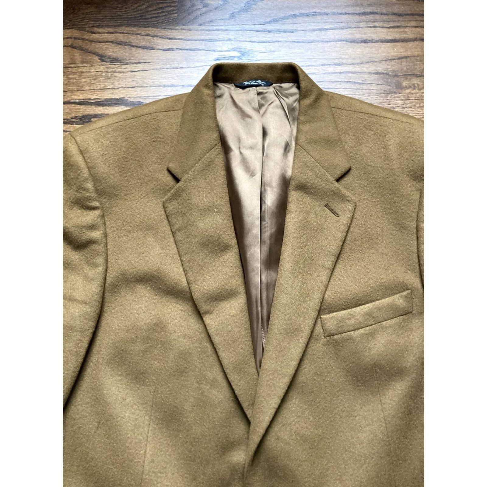 Vintage Nathan David 100% Cashmere Blazer Mens Brown Sport Coat Two Button 46L Long Chest 46 Jacket Coat Blazer Mens Brown Cashmere Nathan David Size 46R - 4 Thumbnail