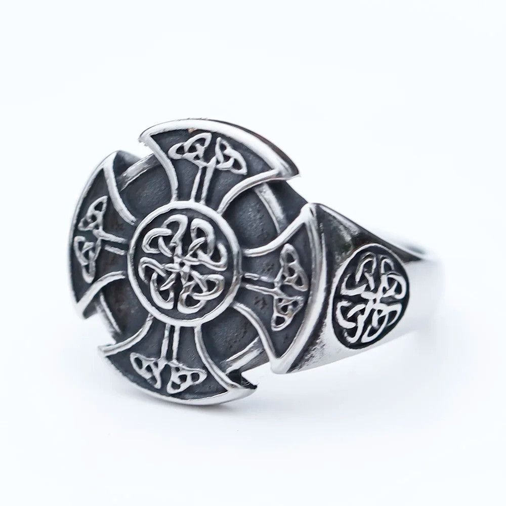 Jewelry Cross Viking Ring Streetwear Jewelry Fashion Gift Size ONE SIZE - 5 Thumbnail