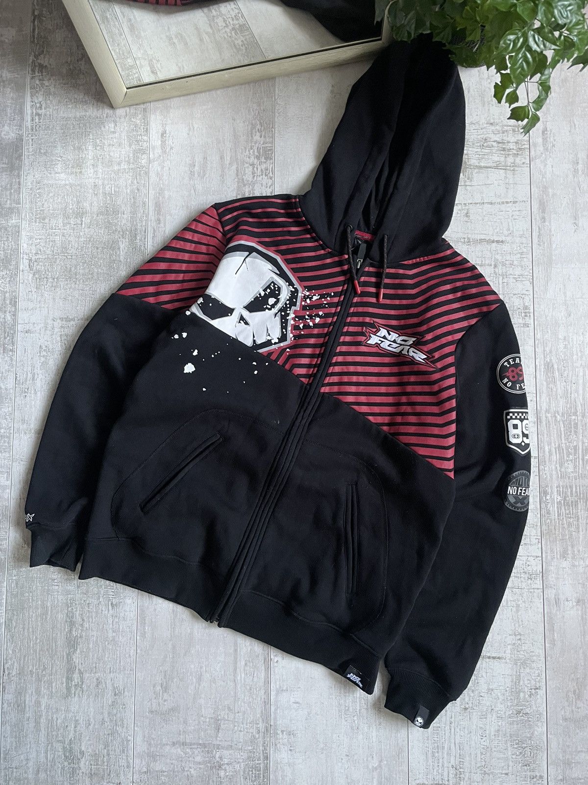 No Fear × Vintage Vintage No Fear Y2K Hoodie Skull Patch Logo X3 VERY RARE Size US S / EU 44-46 / 1 - 5 Thumbnail