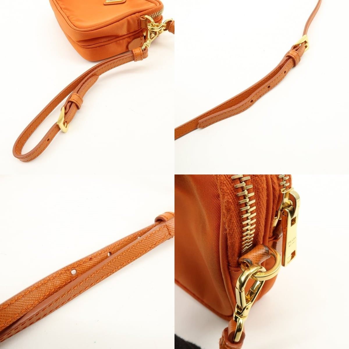 Prada Prada Triangle Logo Nylon Shoulder Bag Orange Size ONE SIZE - 4 Thumbnail