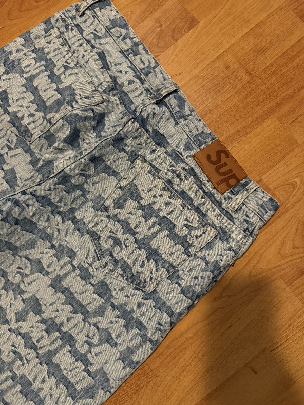 Supreme Supreme Fat Tip Jacquard Denim Jeans (Blue) Size US 34 / EU 50 - 6 Thumbnail