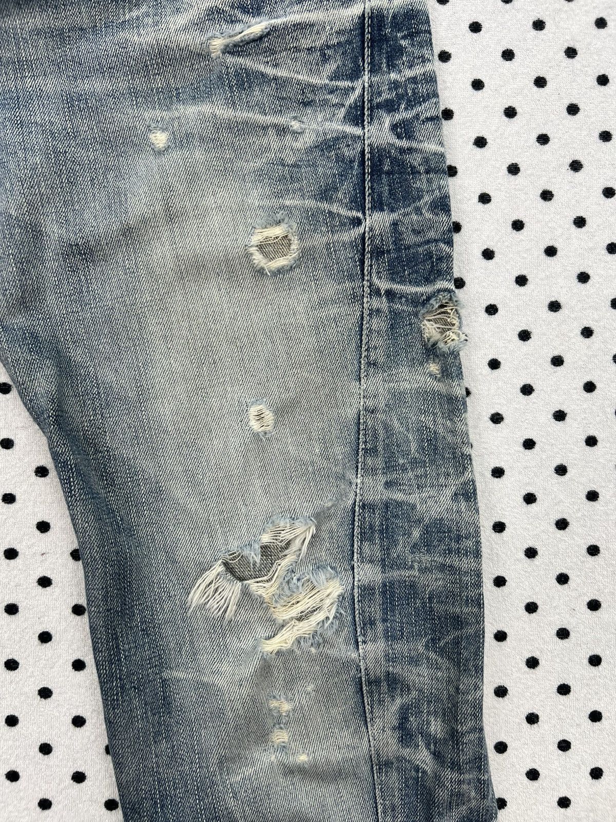 Japanese Brand Rattle Trap Crazy Trashed & Destroyed Flare Denim Size US 32 / EU 48 - 13 Thumbnail