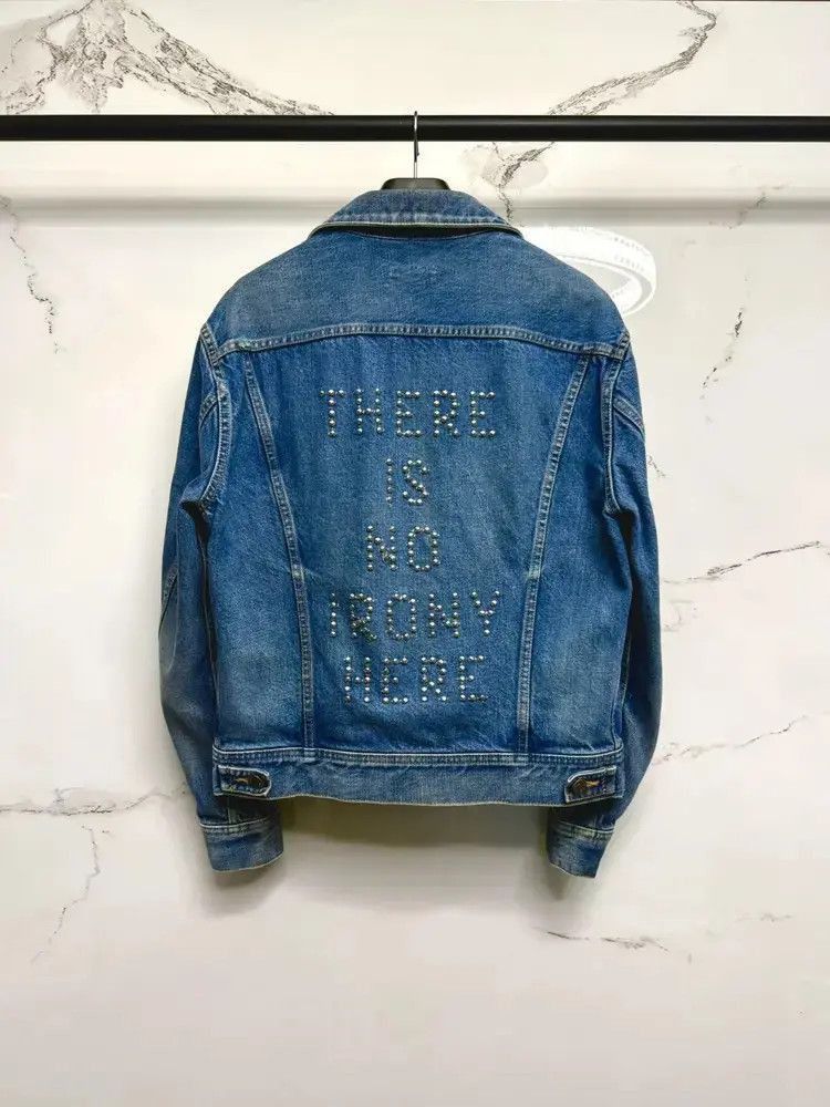 Celine Celine 22SS rivet slogan denim jacket-2507 Size US S / EU 44-46 / 1 - 7 Thumbnail
