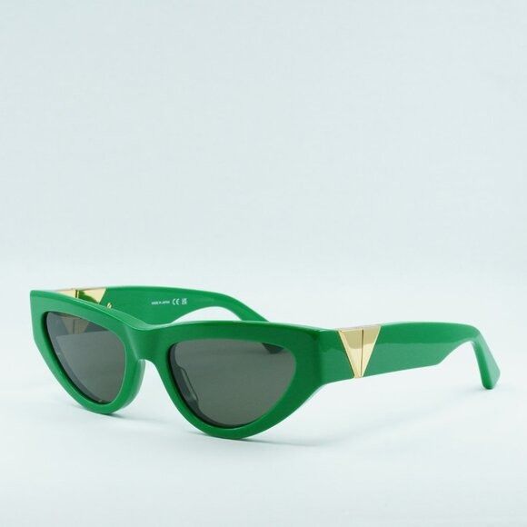 Bottega Veneta Bottega Veneta BV1176S 003 Sunglasses Green Cat Eye Frame Size ONE SIZE - 1 Thumbnail