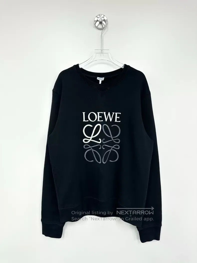Loewe Loewe Black Embroidered Letter Logo Sweatshirt Size L / US 10 / IT 46 - 1 Thumbnail