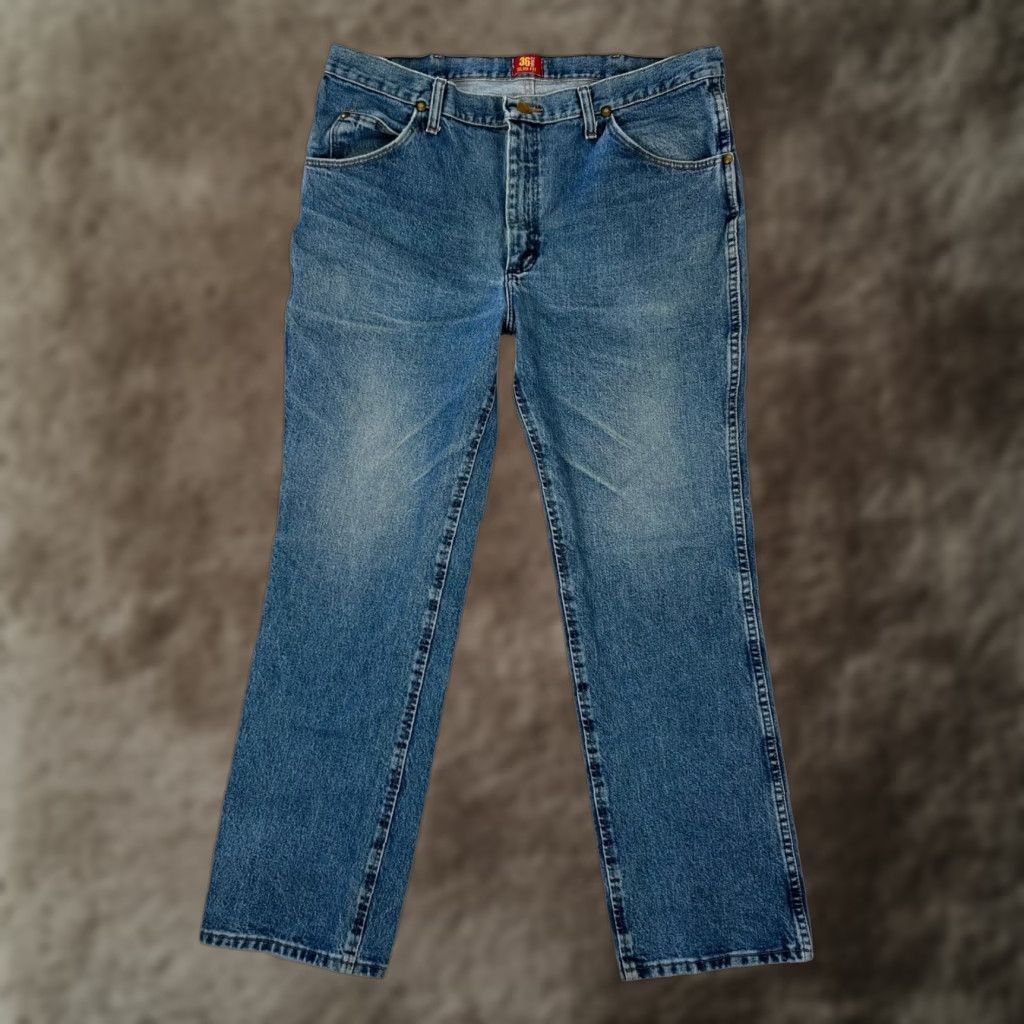 Wrangler Wrangler Slim Fit Cowboy Jeans Denim 36x30 Mens Blue Cotton 5-Pocket Cowboy Cut Straight Regular Inseam 30 Vintage: No Size US 36 / EU 52 - 1 Thumbnail