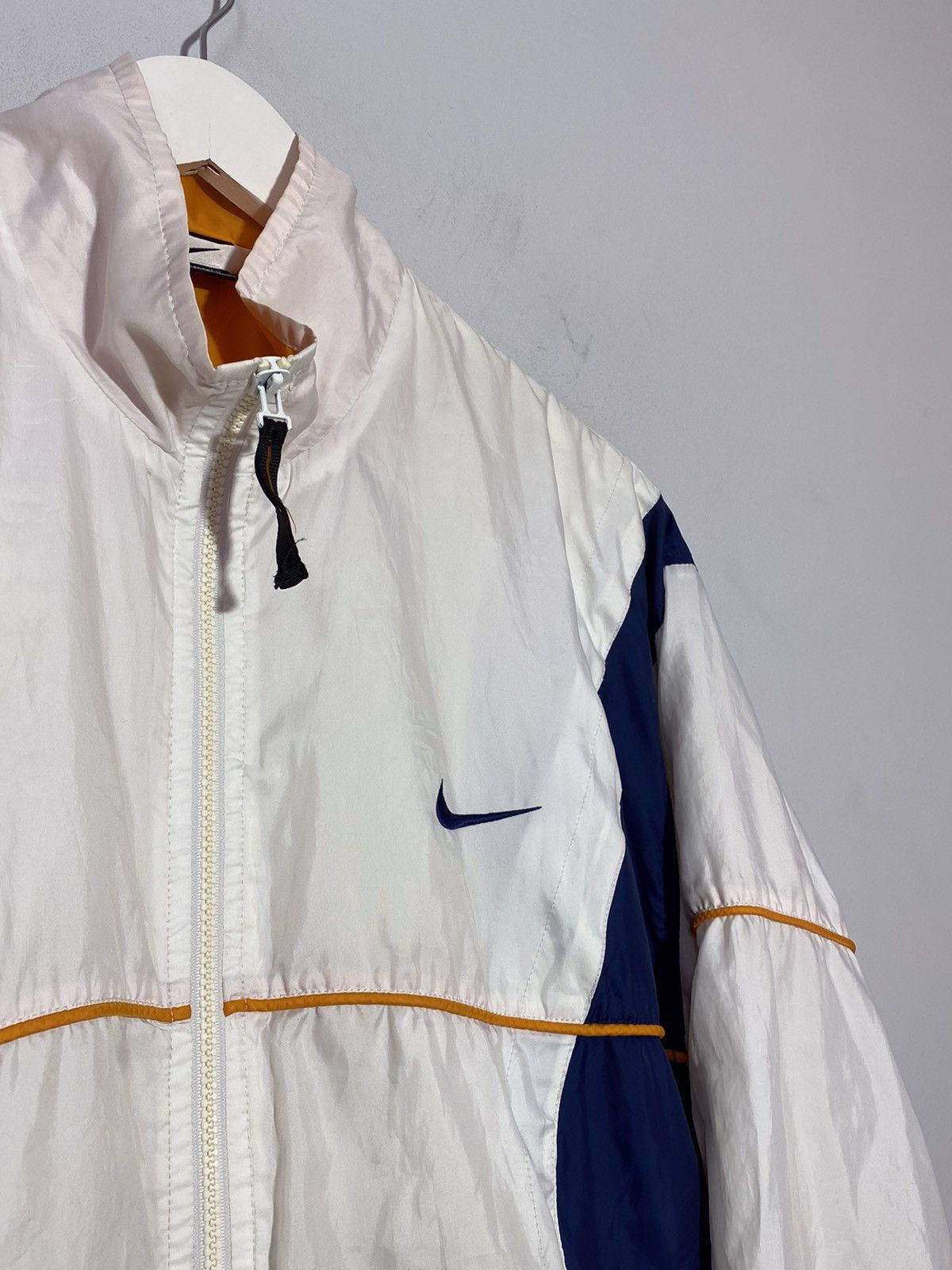Nike 🔥 90s Nike TRACK JACKET WHITE NAVY YELLOW SPORTY VIBES Size US S / EU 44-46 / 1 - 8 Thumbnail