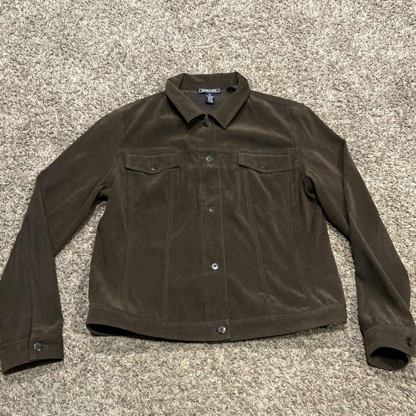 Velvet Harolds Brown Velvet Long Sleeve Button Up Shirt L Size Size L / US 10 / IT 46 - 2 Thumbnail