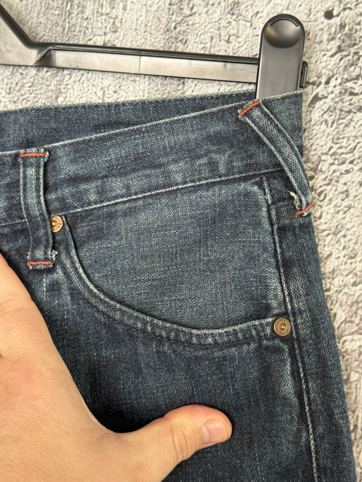 Evisu Vintage Evisu Leather Daicock Cinch Back Logo Denim Pants Size US 32 / EU 48 - 16 Thumbnail
