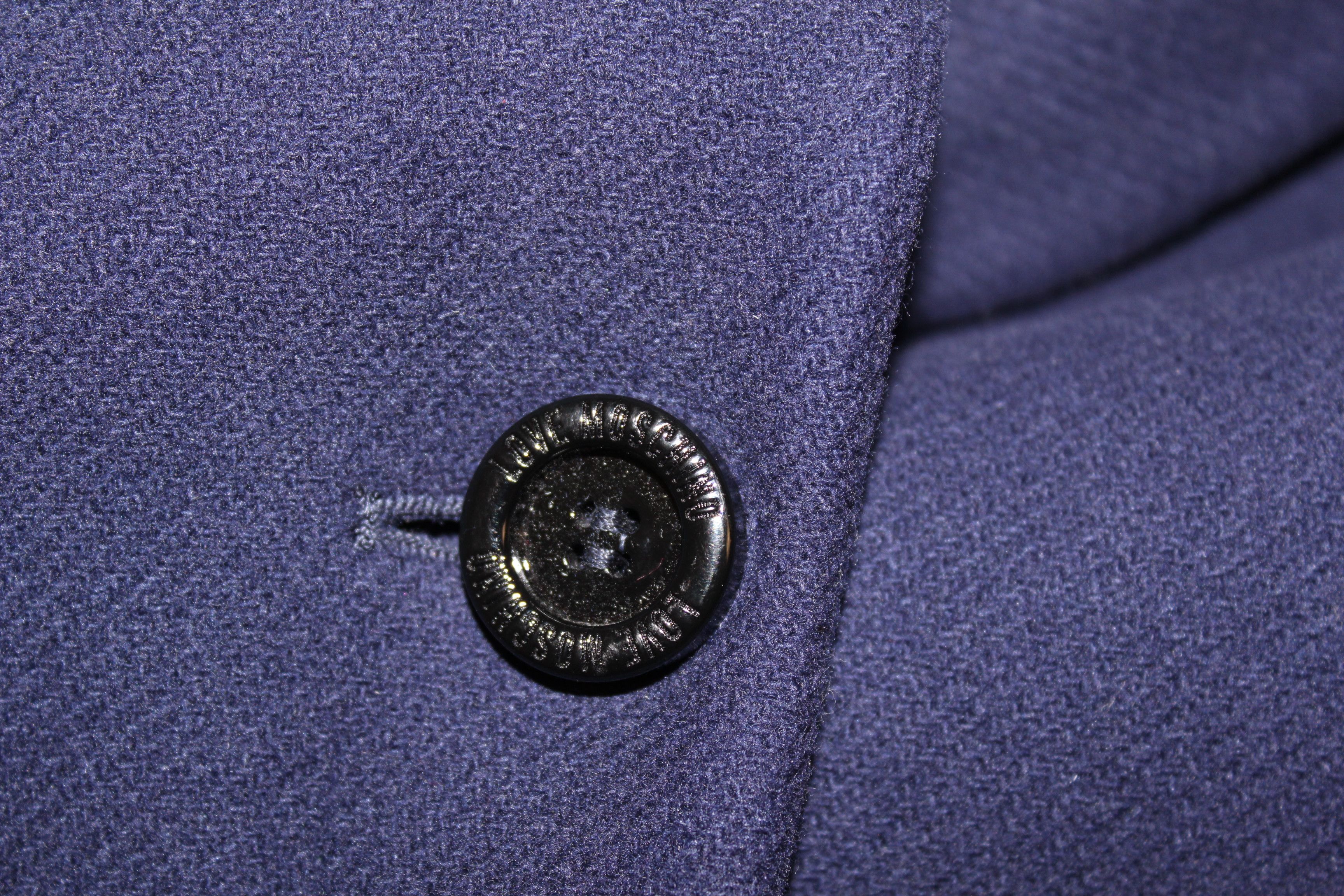 Love Moschino Love Moschino Blue Wool Coat Size UK 12 US 8 Size M / US 6-8 / IT 42-44 - 7 Thumbnail