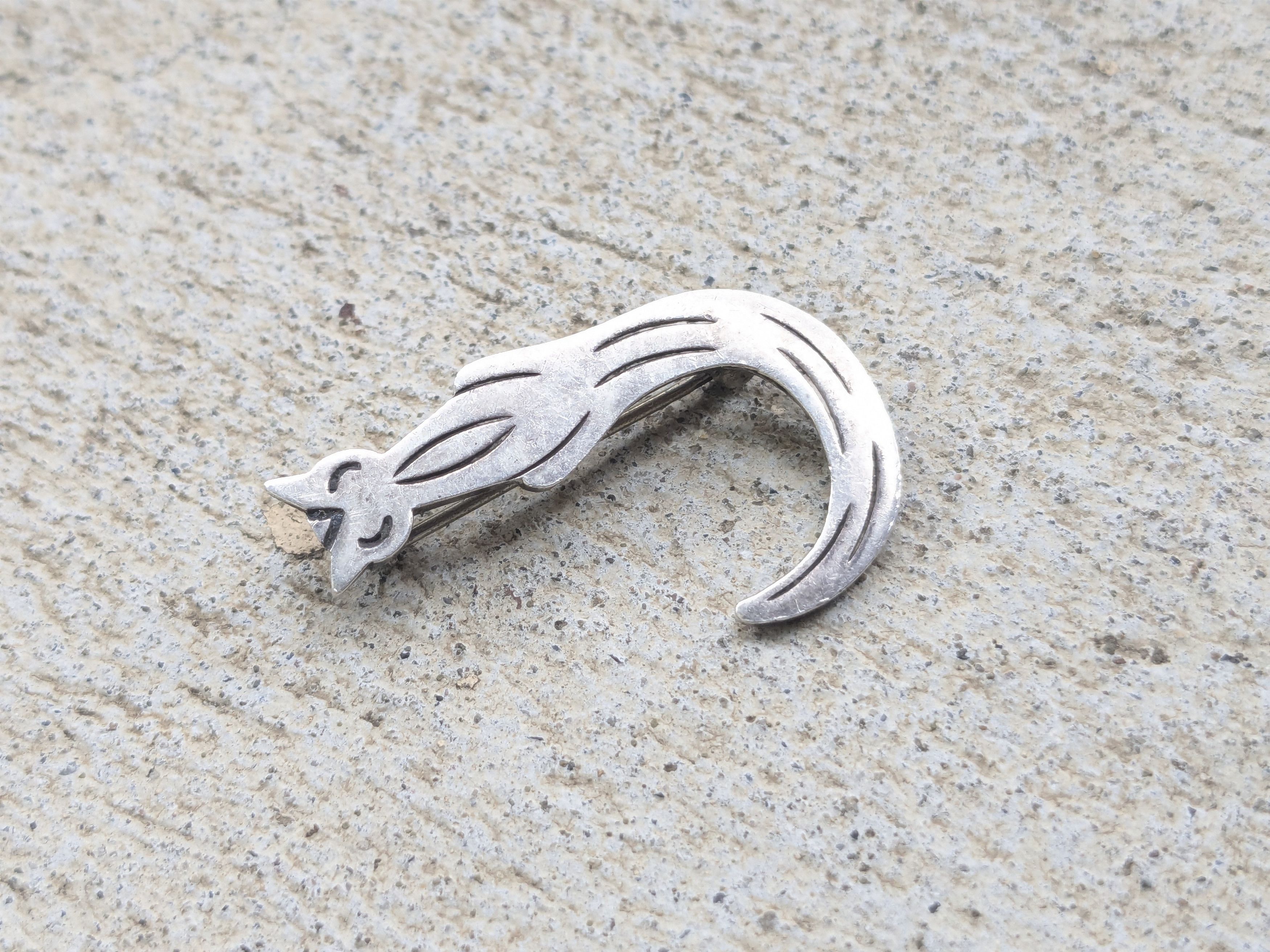 Sterling Silver × Vintage Vintage Sterling Silver Pin Brooch Cat Kitty Taxco Mexico Size ONE SIZE - 2 Thumbnail