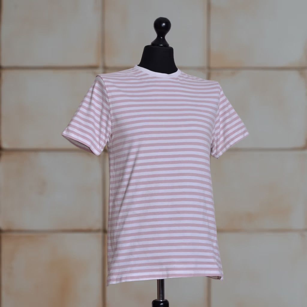 Folk FOLK Shirt Mens Striped Short Sleeve Cotton T-Shirt Size M Purple Campaign 3 / M Size US M / EU 48-50 / 2 - 1 Thumbnail