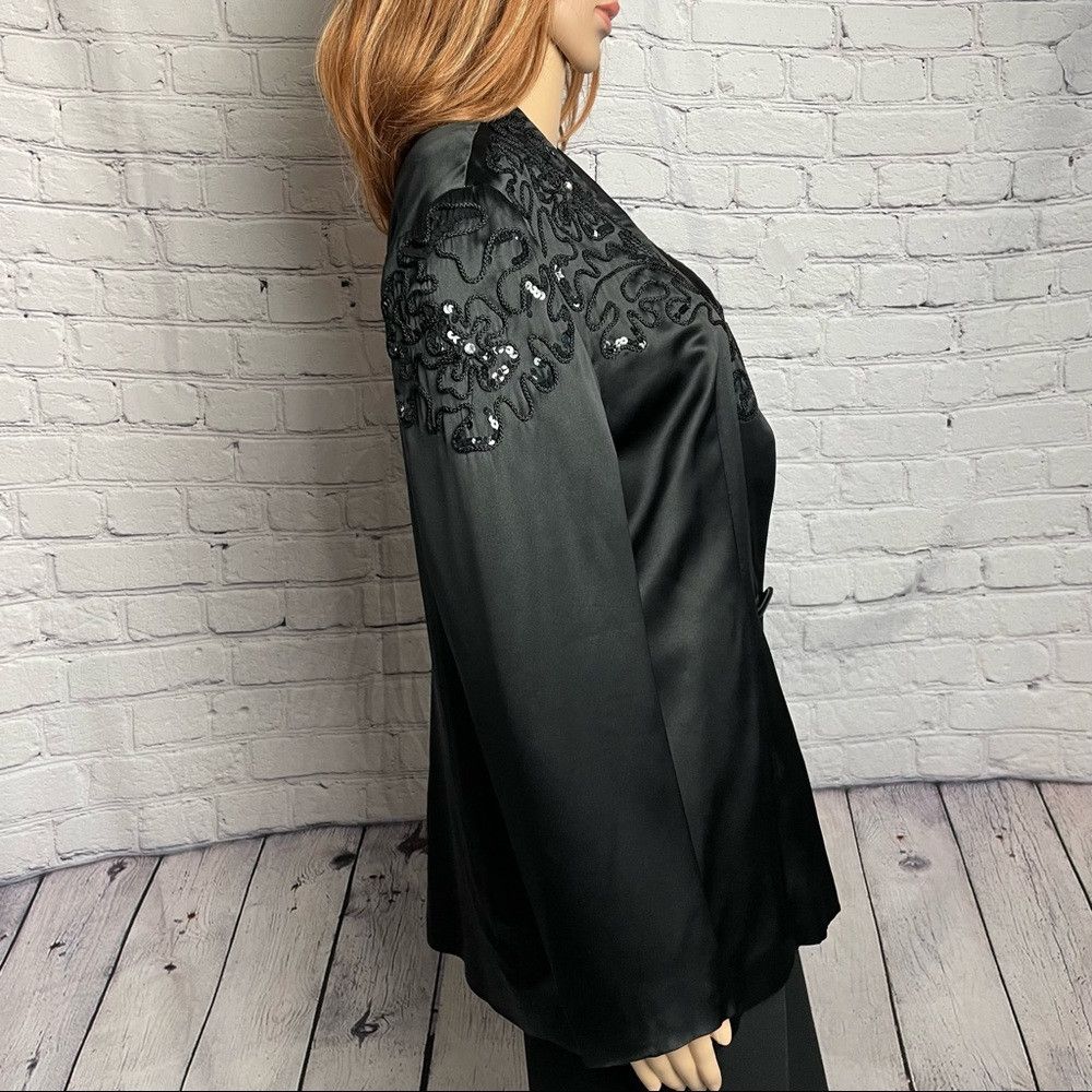 Other Vintage AZAD Silk Jacket Embroidered Black Size 12 Size XL / US 12-14 / IT 48-50 - 3 Thumbnail