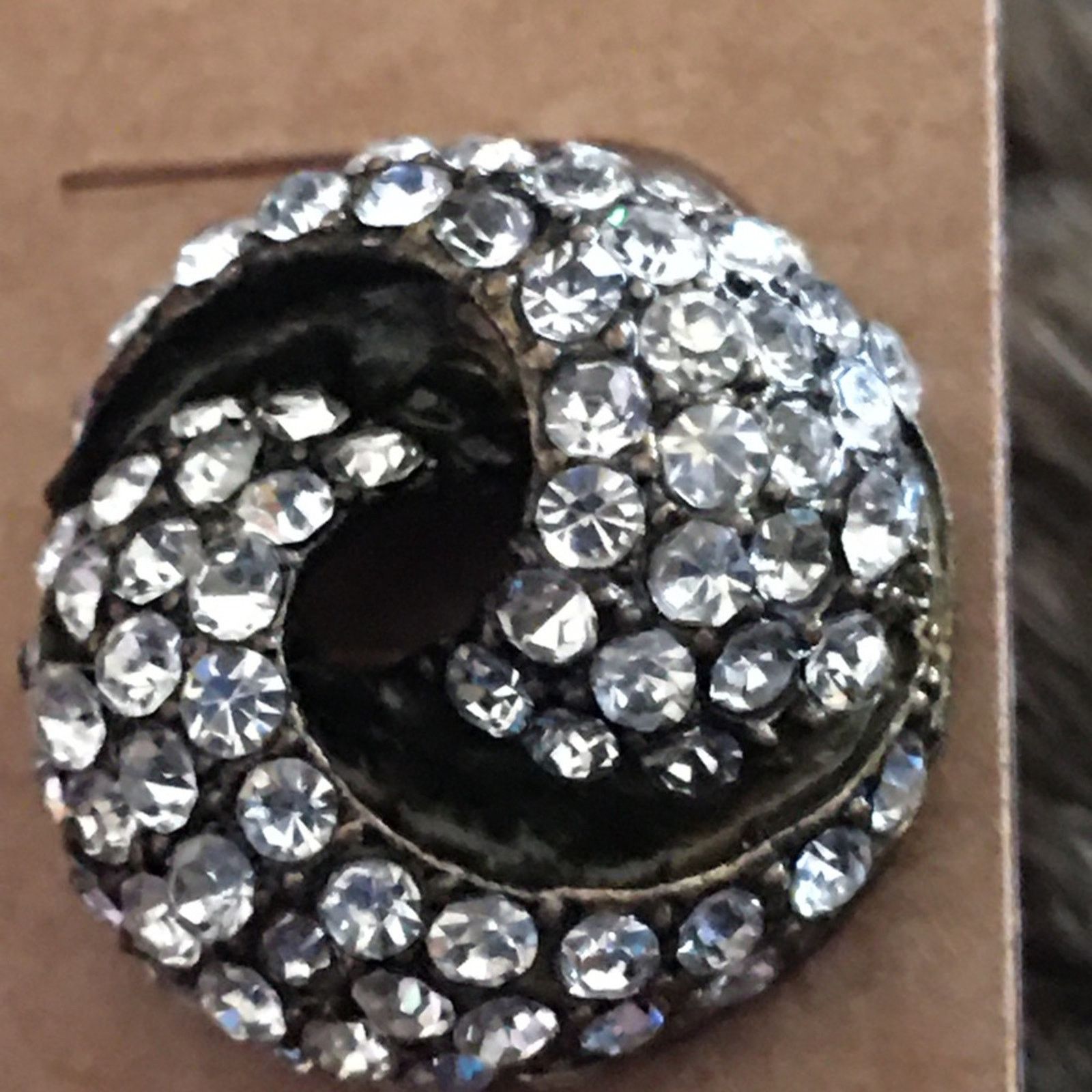 Vintage Vintage rhinestone swirl pierced earrings Size ONE SIZE - 4 Thumbnail