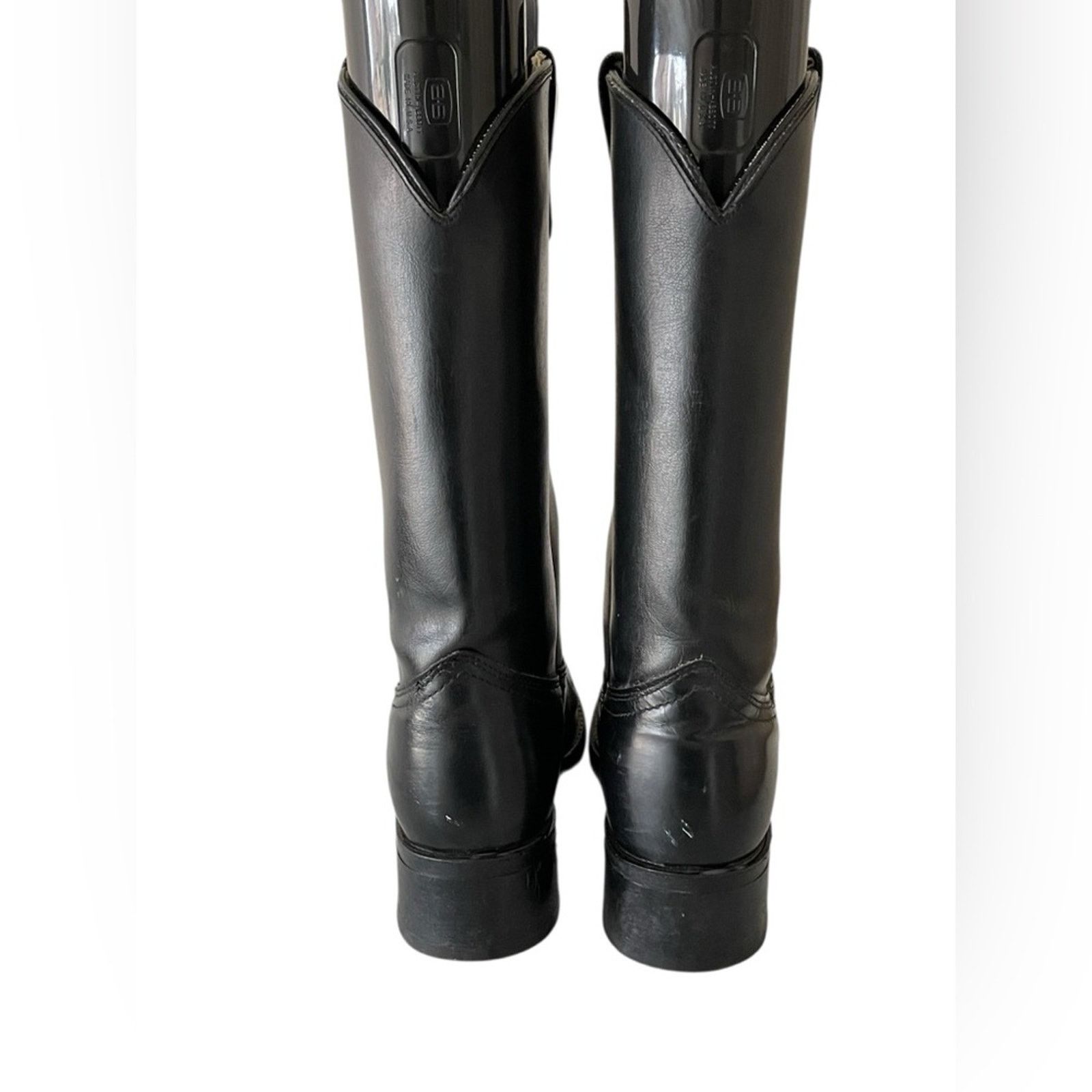 Justin Boots vintage Justin men's black leather roper boots, size 8 D Size US 8 / EU 41 - 5 Thumbnail