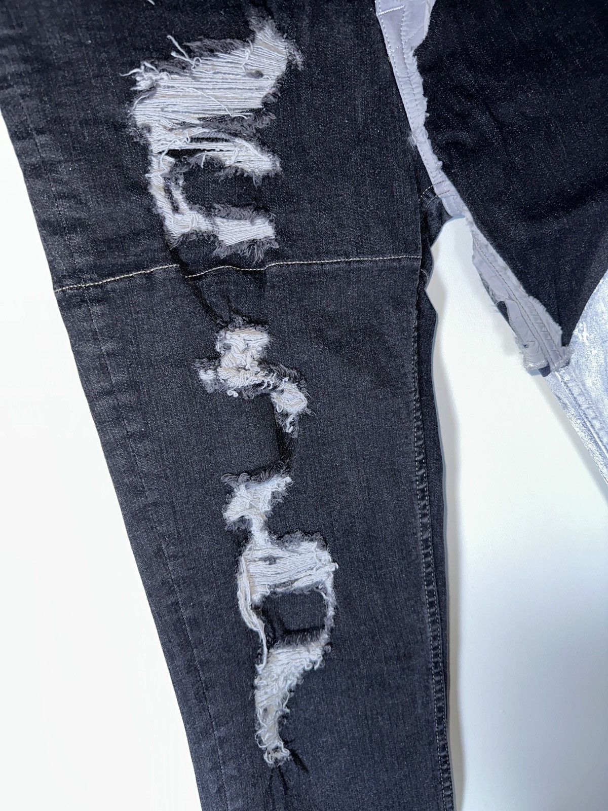 Rick Owens Rick Owens DRKSHDW Ripped Contrast Panel Jeans 34 Size US 34 / EU 50 - 4 Thumbnail