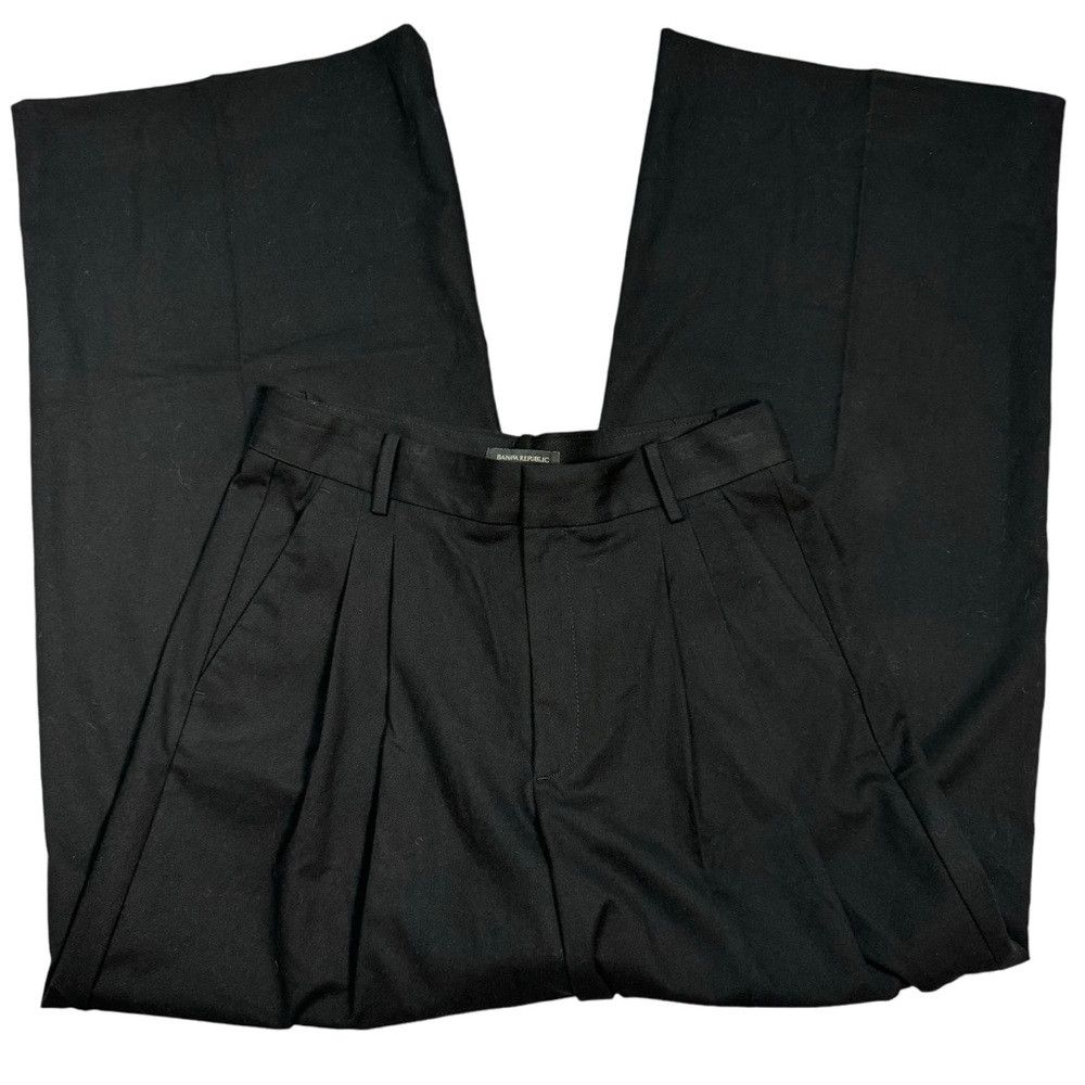 Banana Republic NWT New $100 Banana Republic Wide-Leg Flannel Black Trouser Size 30" / US 8 / IT 44 - 3 Thumbnail