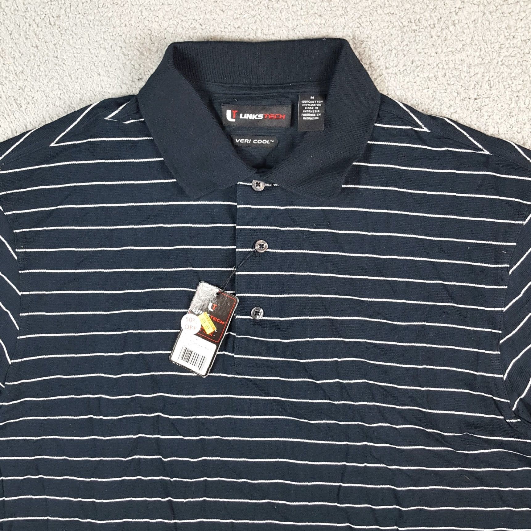 Vintage VINTAGE Links Tech Striped Short Sleeve Golf Polo Mens Size M Relaxed Fit Preppy Collar Shirt Size US M / EU 48-50 / 2 - 2 Thumbnail