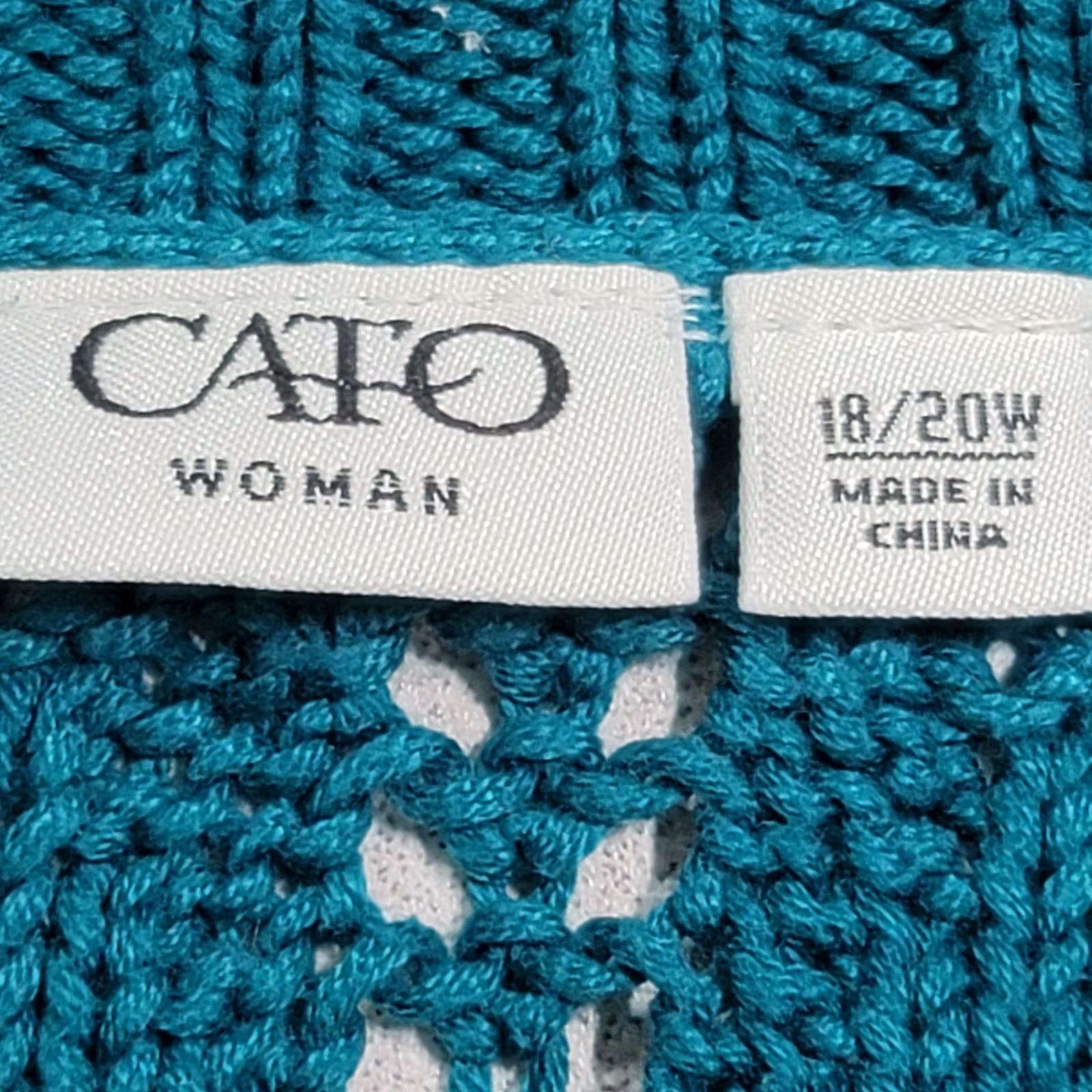 Other Cato Dark Teal Cowl Neck Chunky Knit Sweater 18W 20W Size XXL / US 16-18 / IT 52-54 - 3 Thumbnail