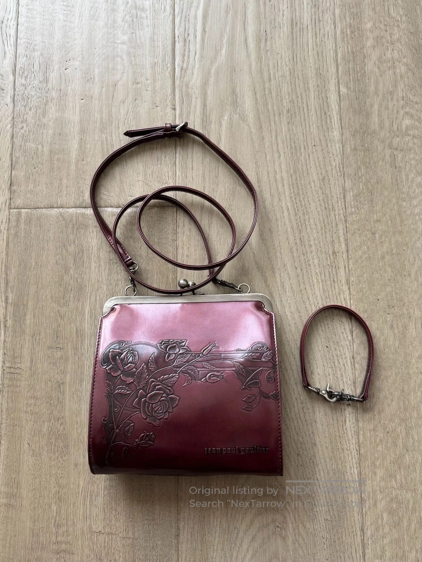 Jean Paul Gaultier Jean Paul Gaultier Wine Red Rose Clasp Bag. Size ONE SIZE - 1 Thumbnail