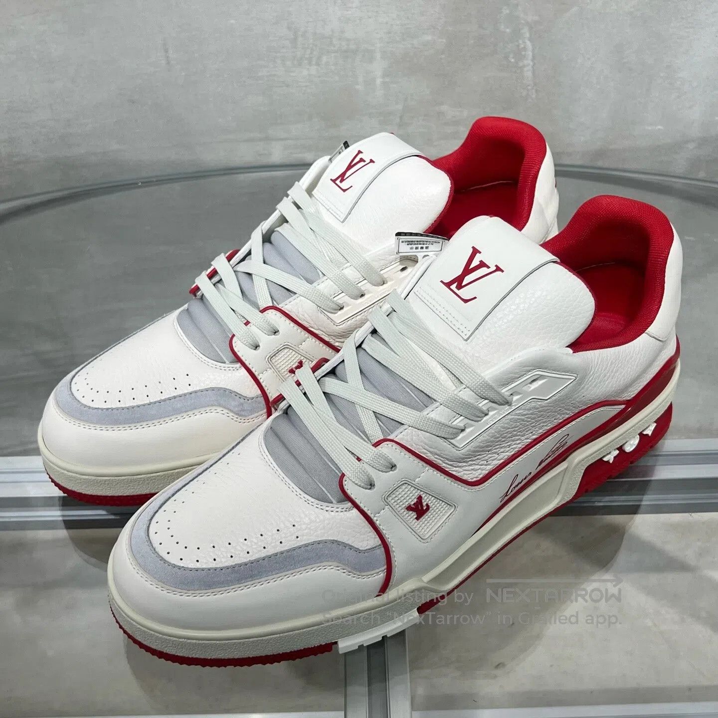 Louis Vuitton Louis Vuitton Trainer white and red shoes Size US 11 / EU 44 - 1 Thumbnail