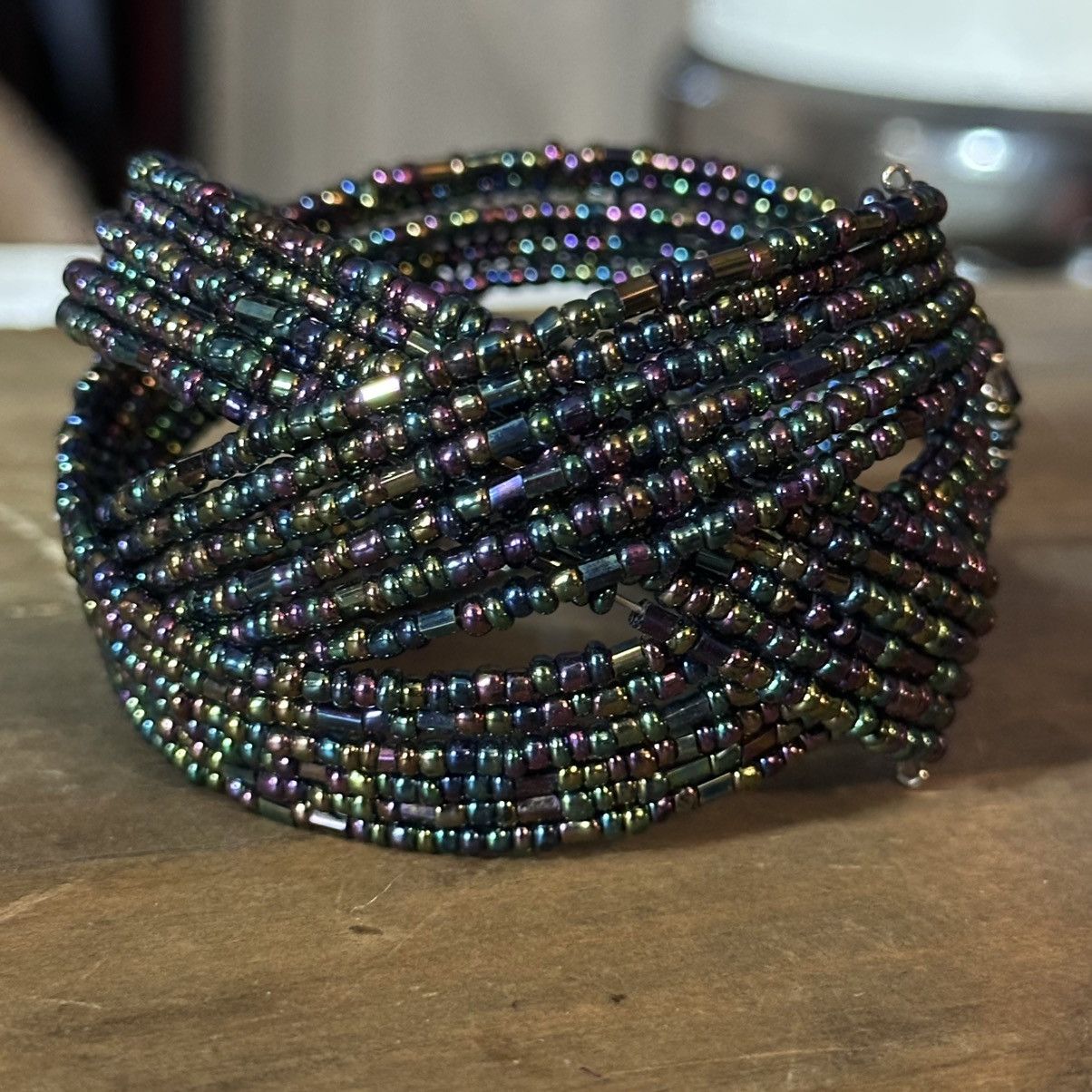 Vintage Vintage chunky braided iridescent seed bead bracelet Size ONE SIZE - 5 Thumbnail