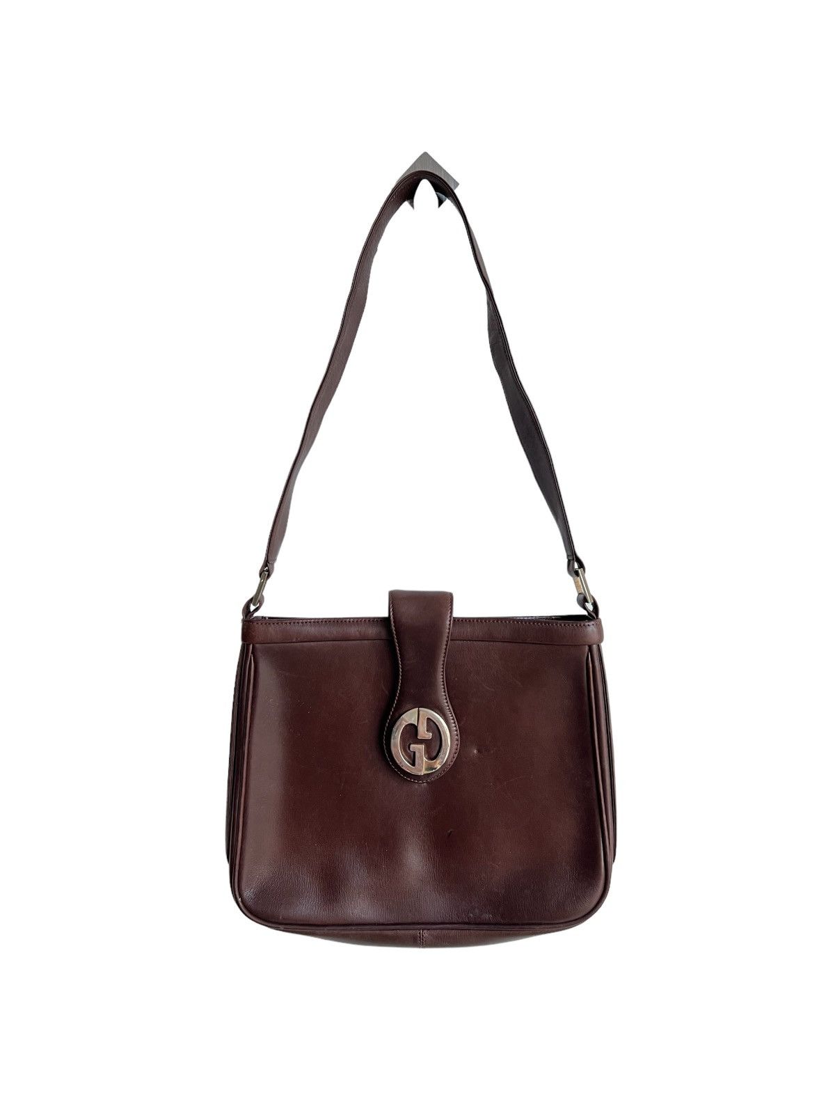 Genuine Leather × Gucci Vintage 1980s Gucci GG Crossbody Leather Sling Bag Size ONE SIZE - 4 Thumbnail