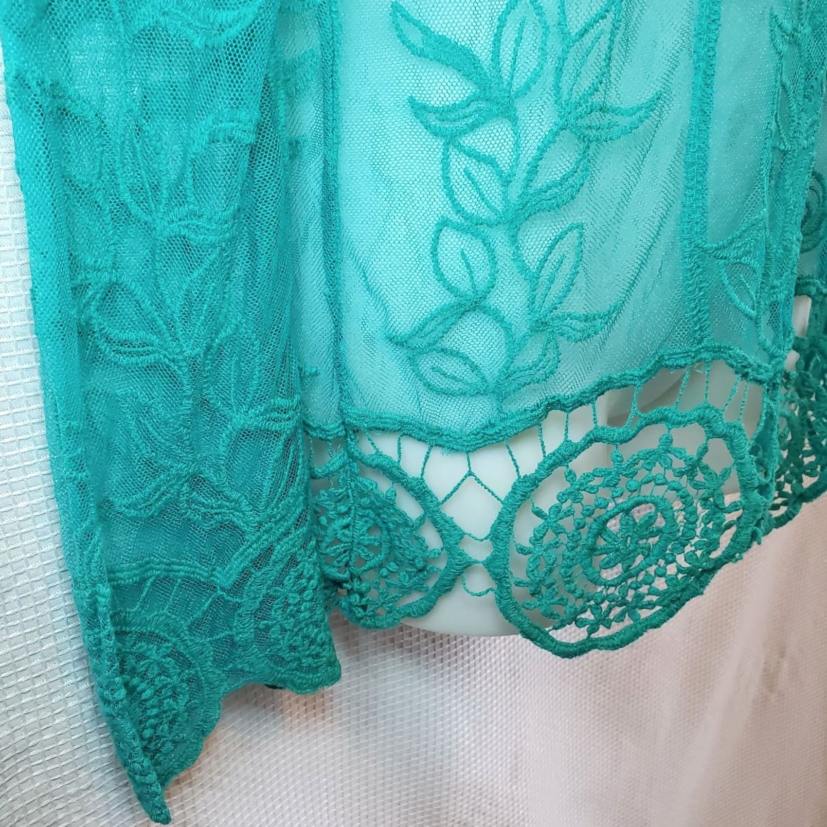 Vintage Love Couture Blouse Tunic Sz M Boho Y2K Sheer Lace Floral Embroidered Cover Up Size M / US 6-8 / IT 42-44 - 5 Thumbnail