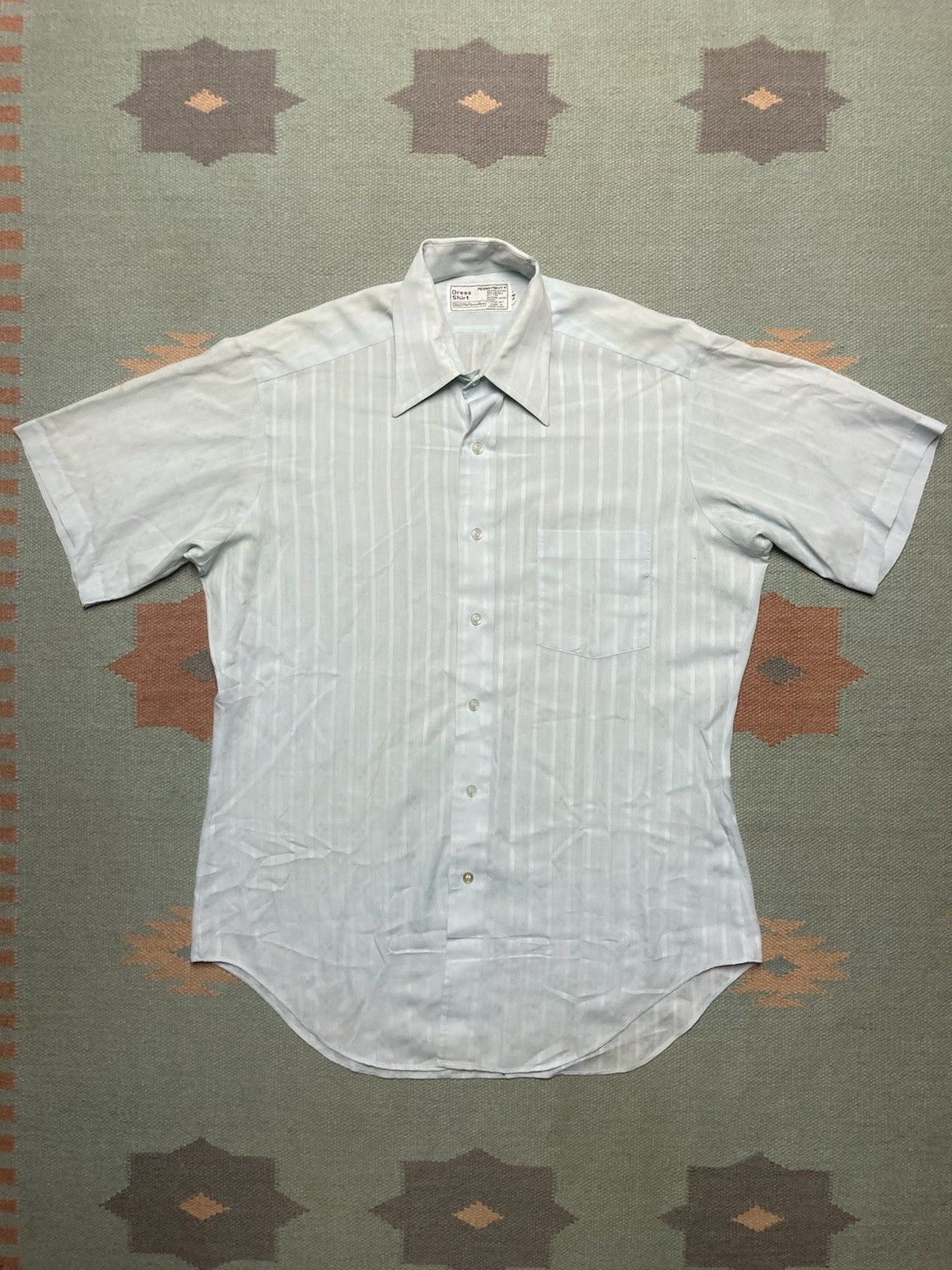 Sears × Vintage 70s button shirt sears poly cotton lightweight blue medium Size US M / EU 48-50 / 2 - 1 Thumbnail
