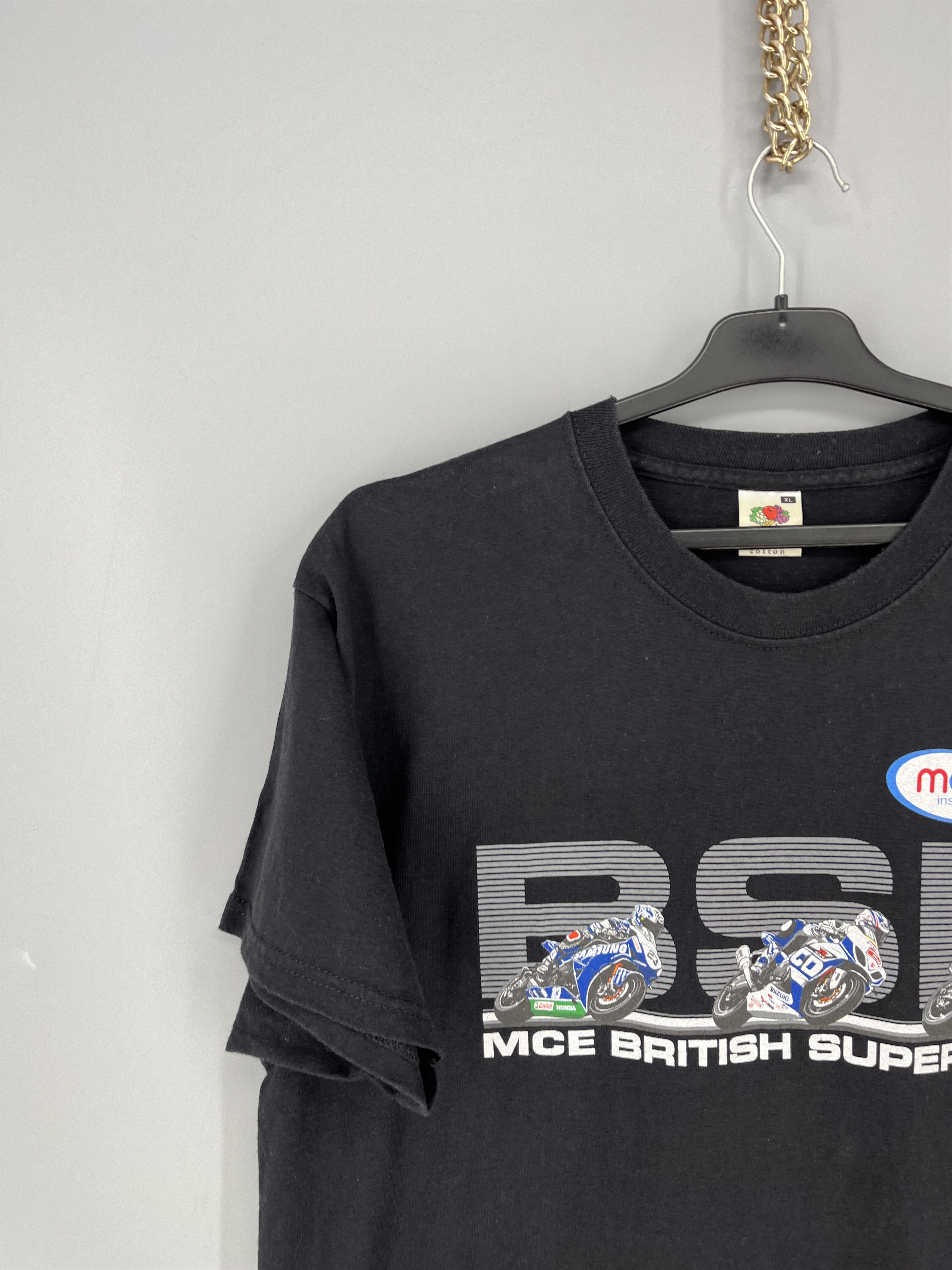 Vintage Vintage British Superbikes BSB Moto Racing Black T-shirt Size US XL / EU 56 / 4 - 4 Thumbnail