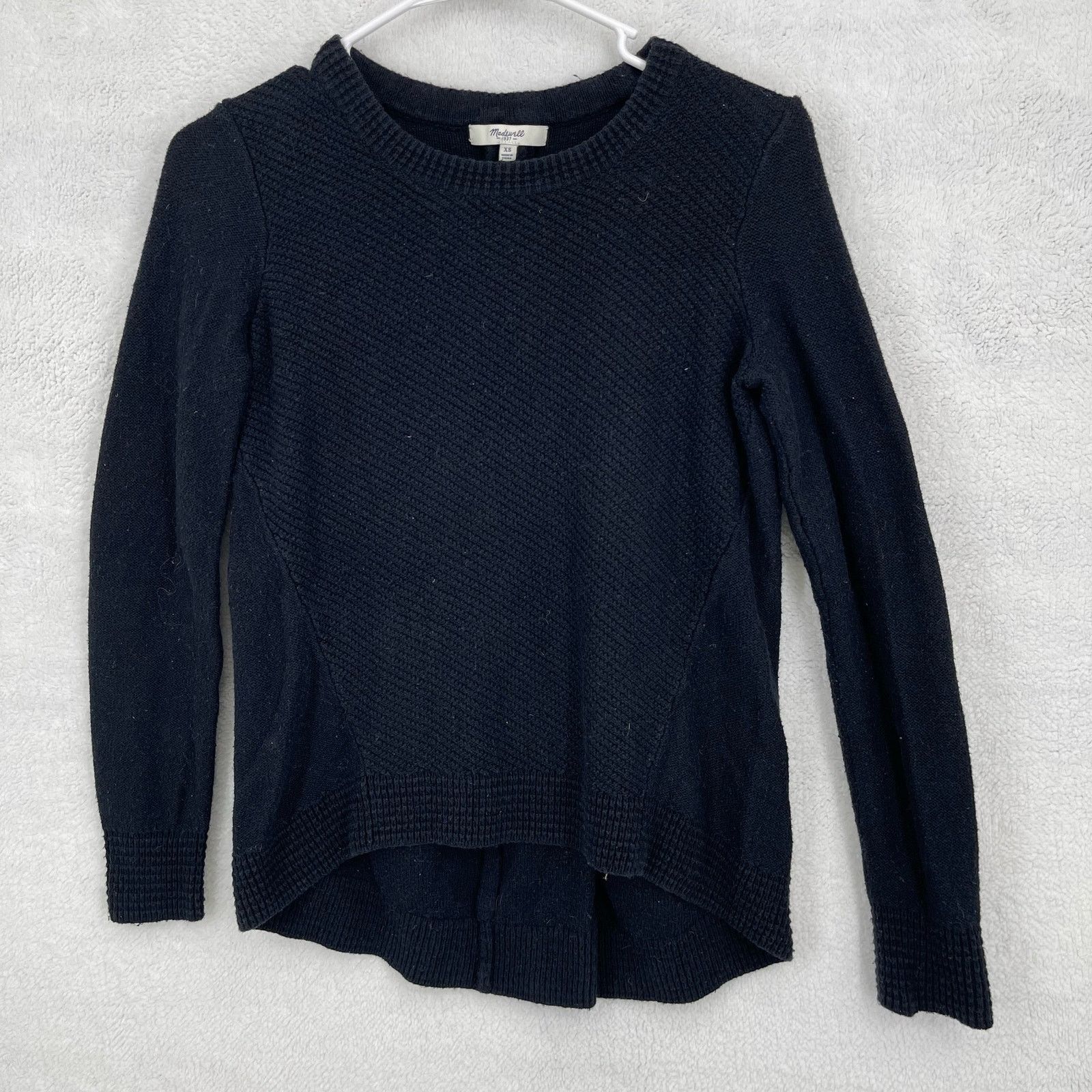 Madewell Madewell Black Back Zip Crewneck Sweater Women's XS Size XS / US 0-2 / IT 36-38 - 1 Thumbnail