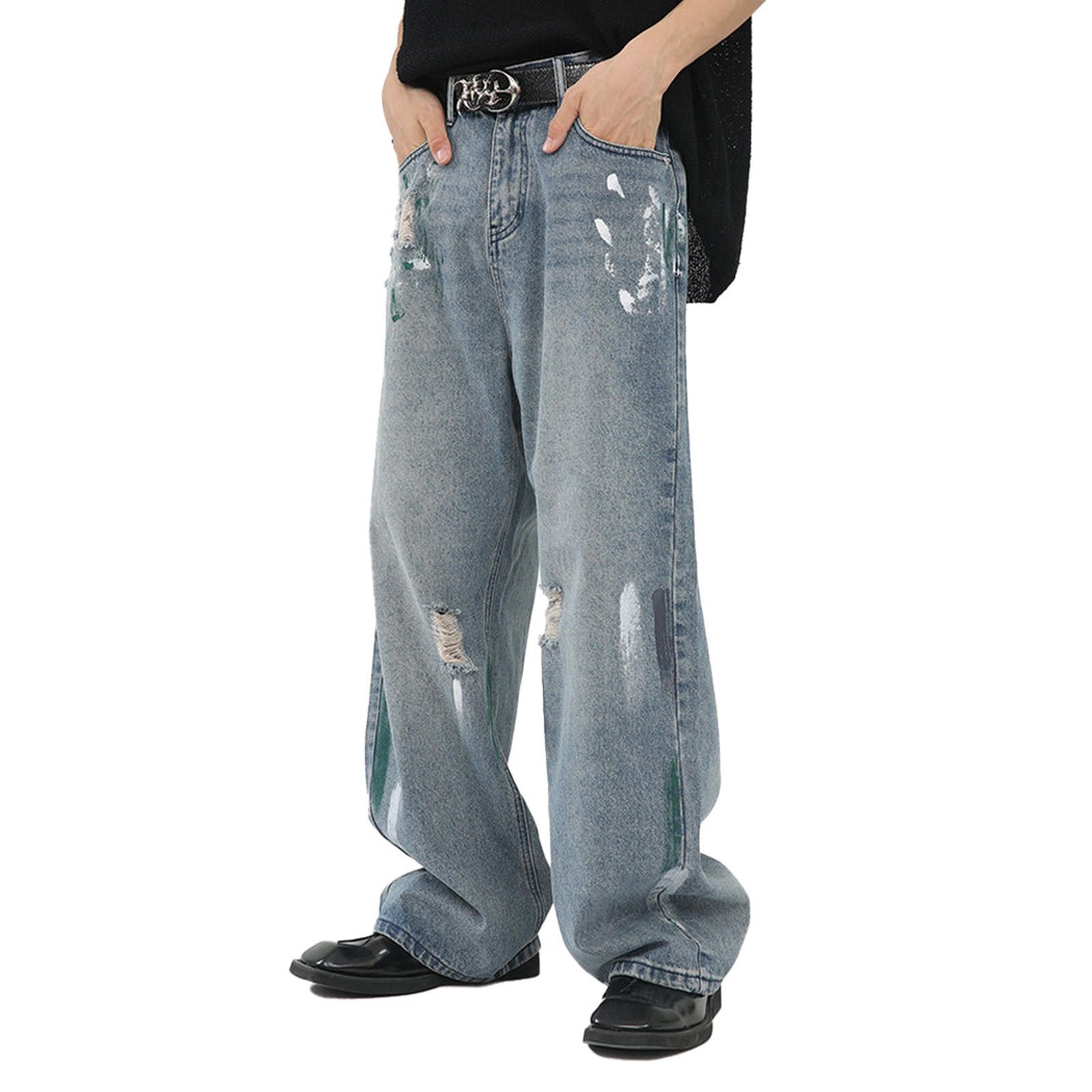 Japanese Brand Painted Wide Leg Denim Jeans Size US 32 / EU 48 - 5 Thumbnail