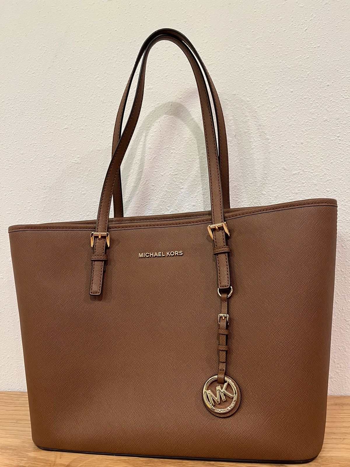 Michael Kors Carryall Brown Leather Shoulder Tote Bag, Women's