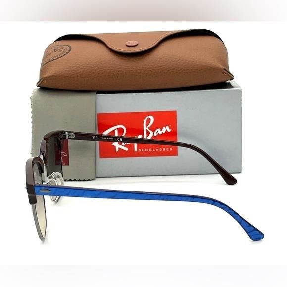 RayBan Ray Ban RB3016F Wrinkled Blue on Brown / Gray Gradient 55mm Size ONE SIZE - 4 Thumbnail