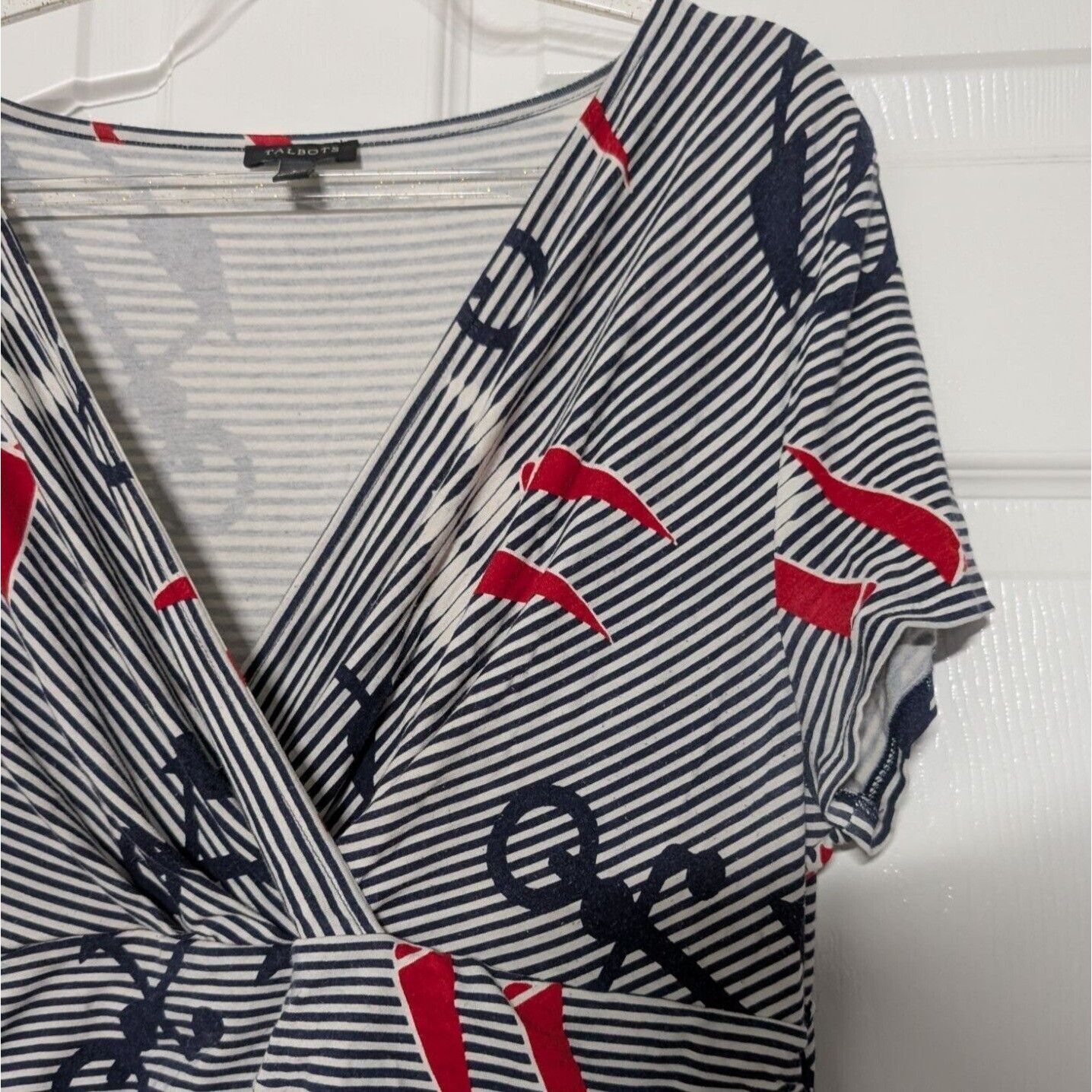 Talbots Talbots Stripe Anchor Dress Womens Size Large Blue Nautical Size L / US 10 / IT 46 - 6 Thumbnail